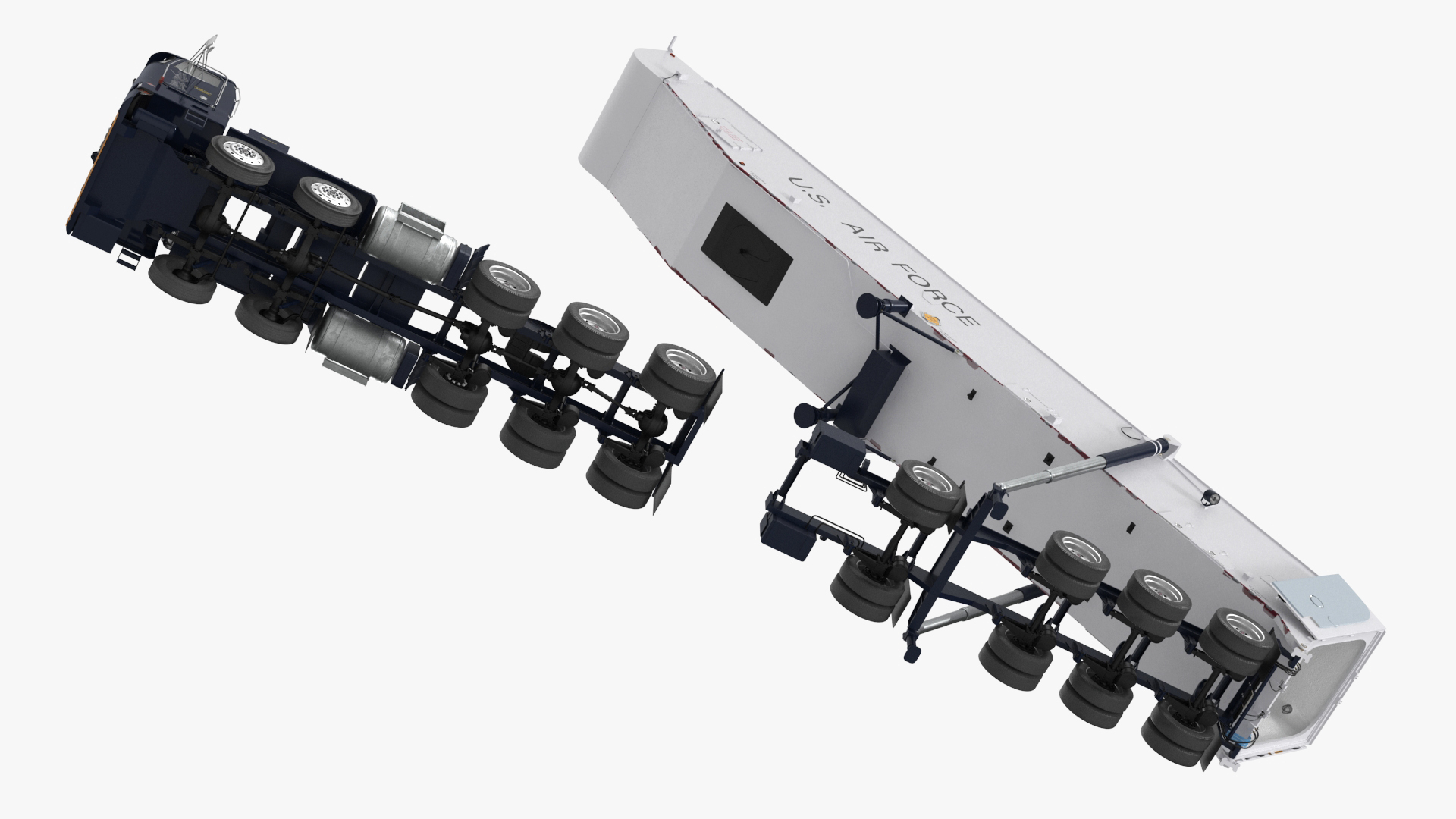3D model Transporter Erector Loader with Raised Elevated Trailer
