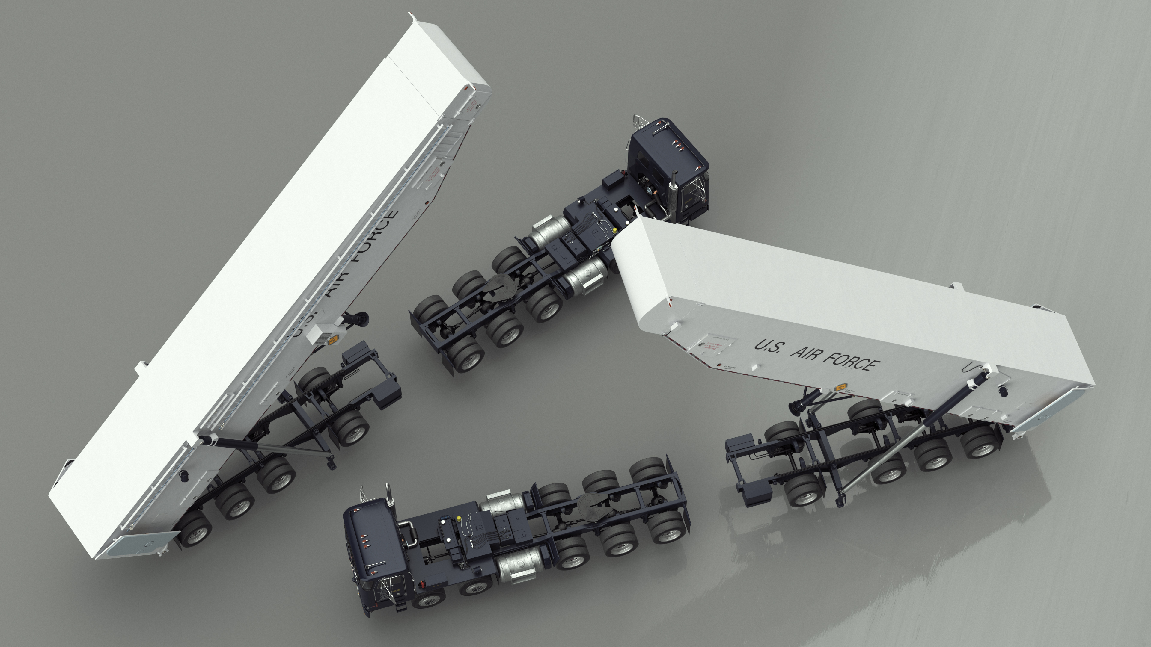 3D model Transporter Erector Loader with Raised Elevated Trailer
