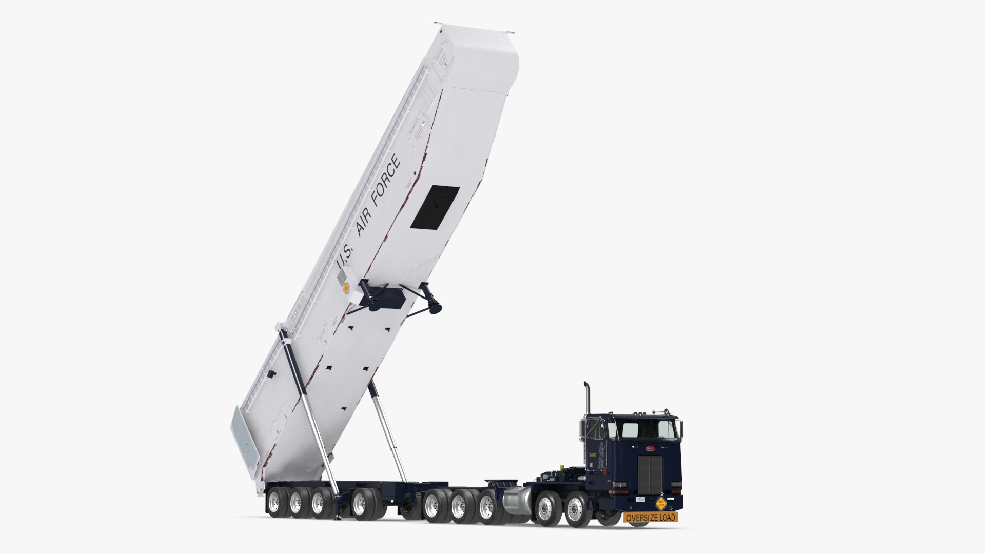 3D model Transporter Erector Loader with Raised Elevated Trailer