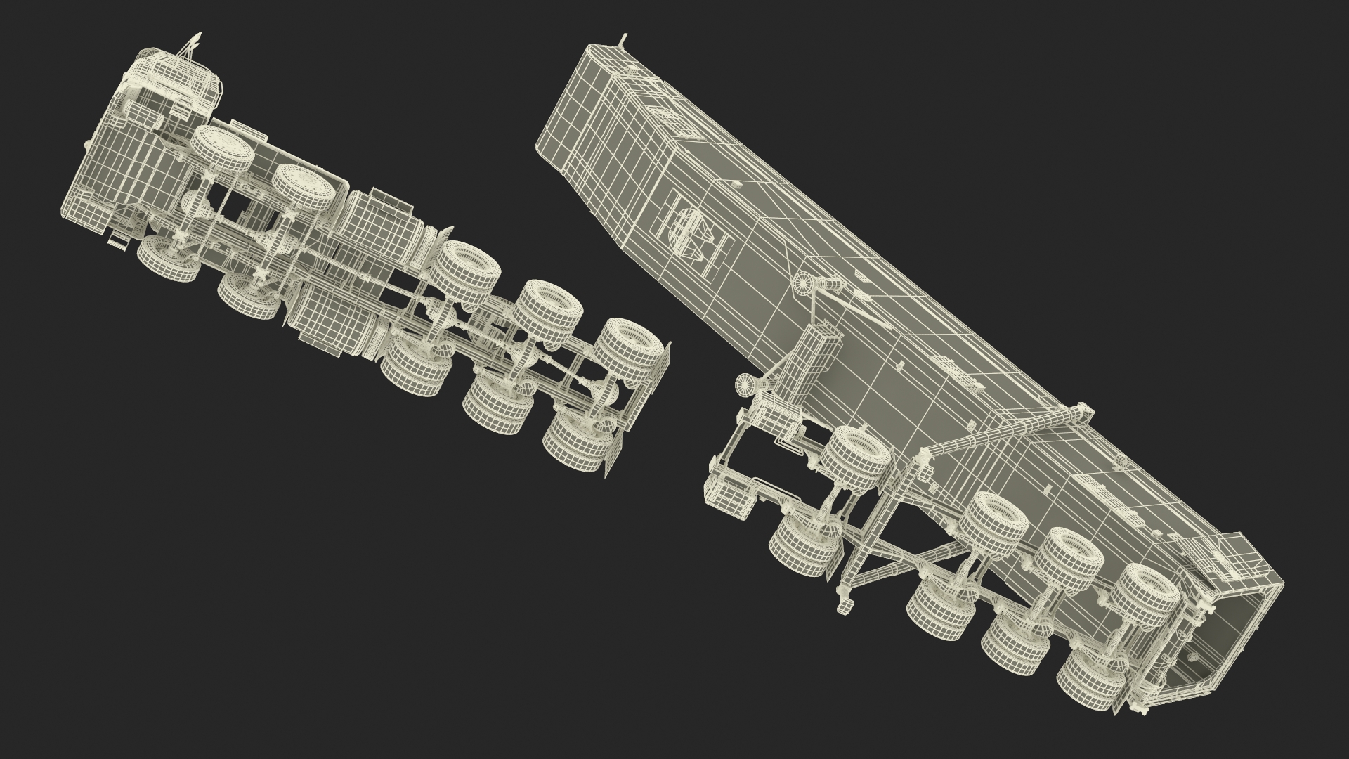 3D model Transporter Erector Loader with Raised Elevated Trailer