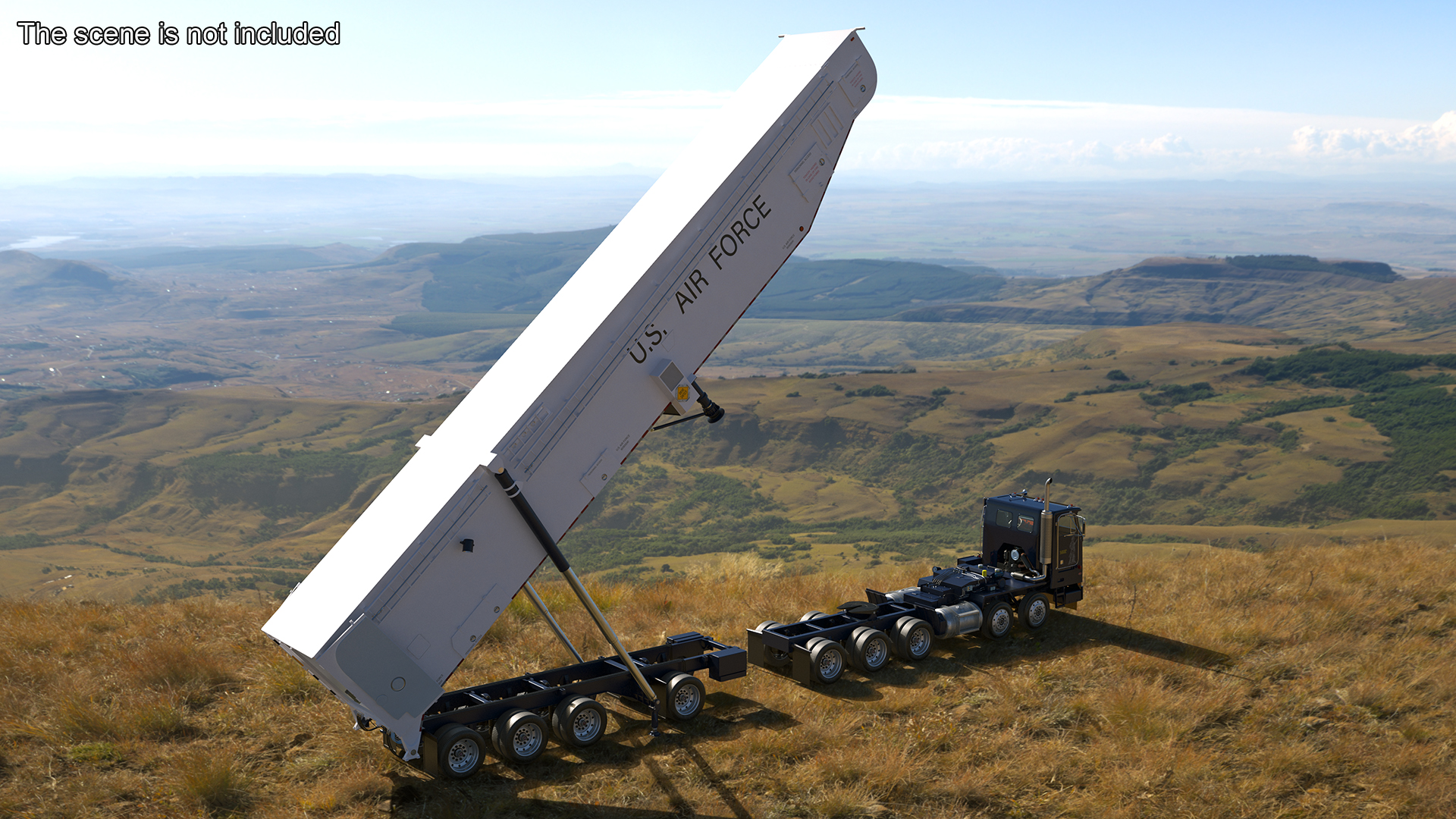 3D model Transporter Erector Loader with Raised Elevated Trailer