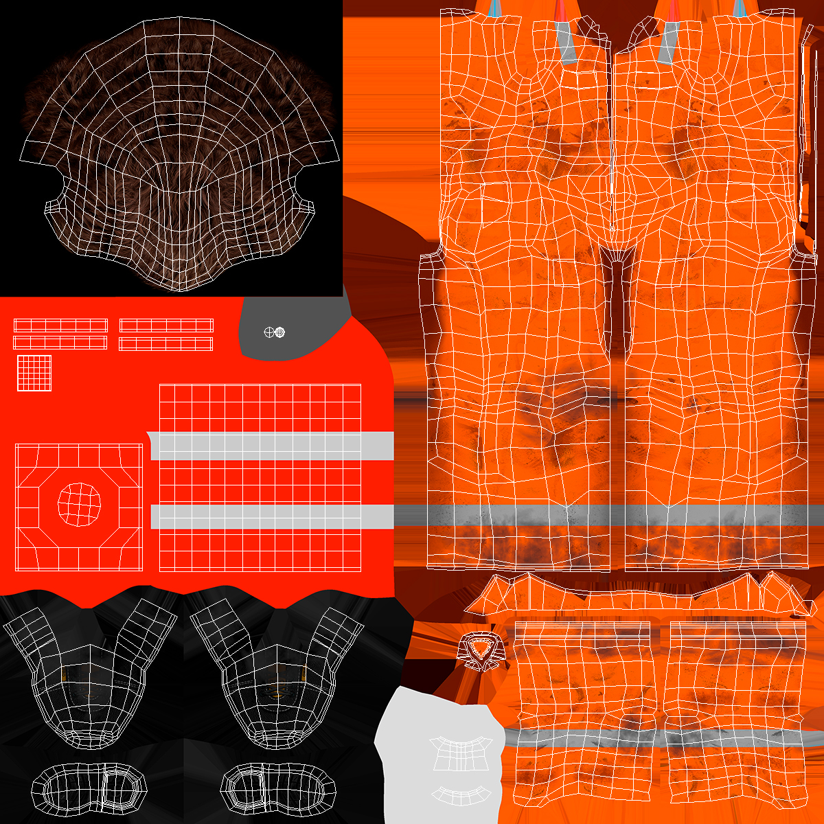 Dirty Road Worker Set Up Cone 3D model