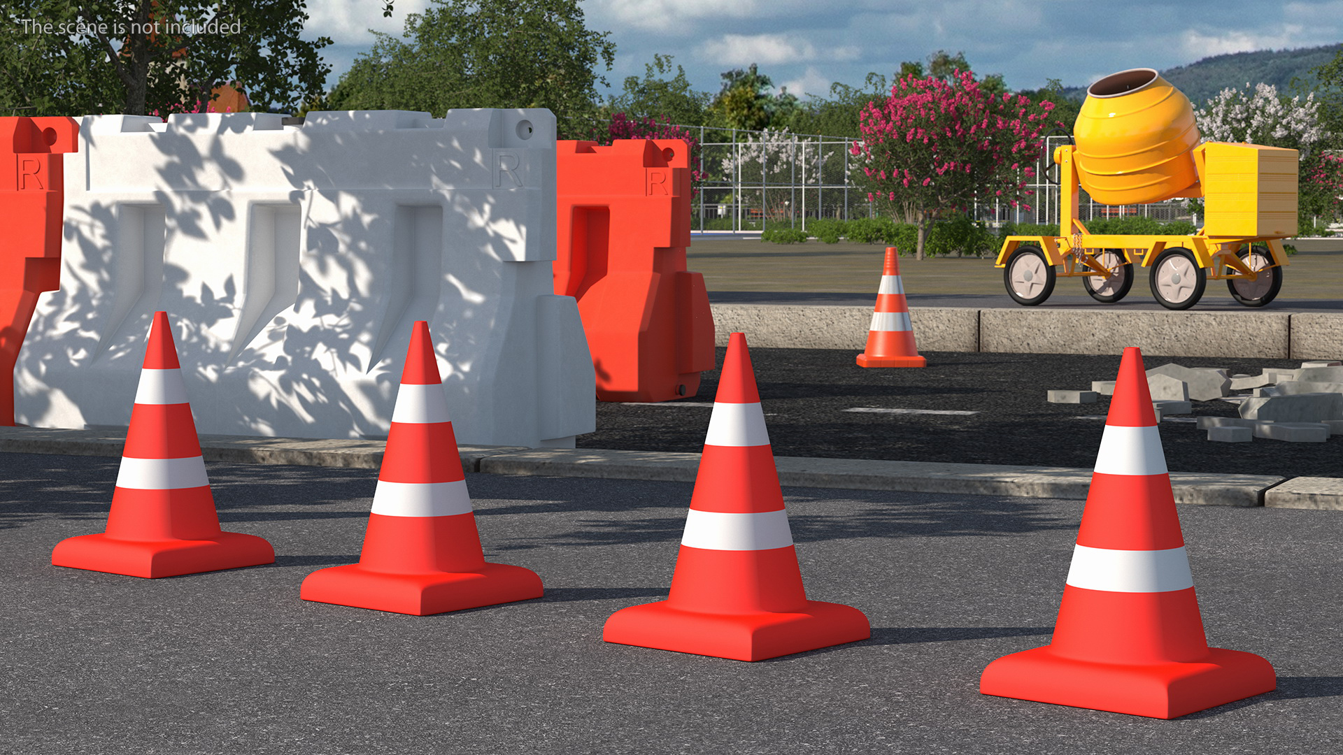 Dirty Road Worker Set Up Cone 3D model