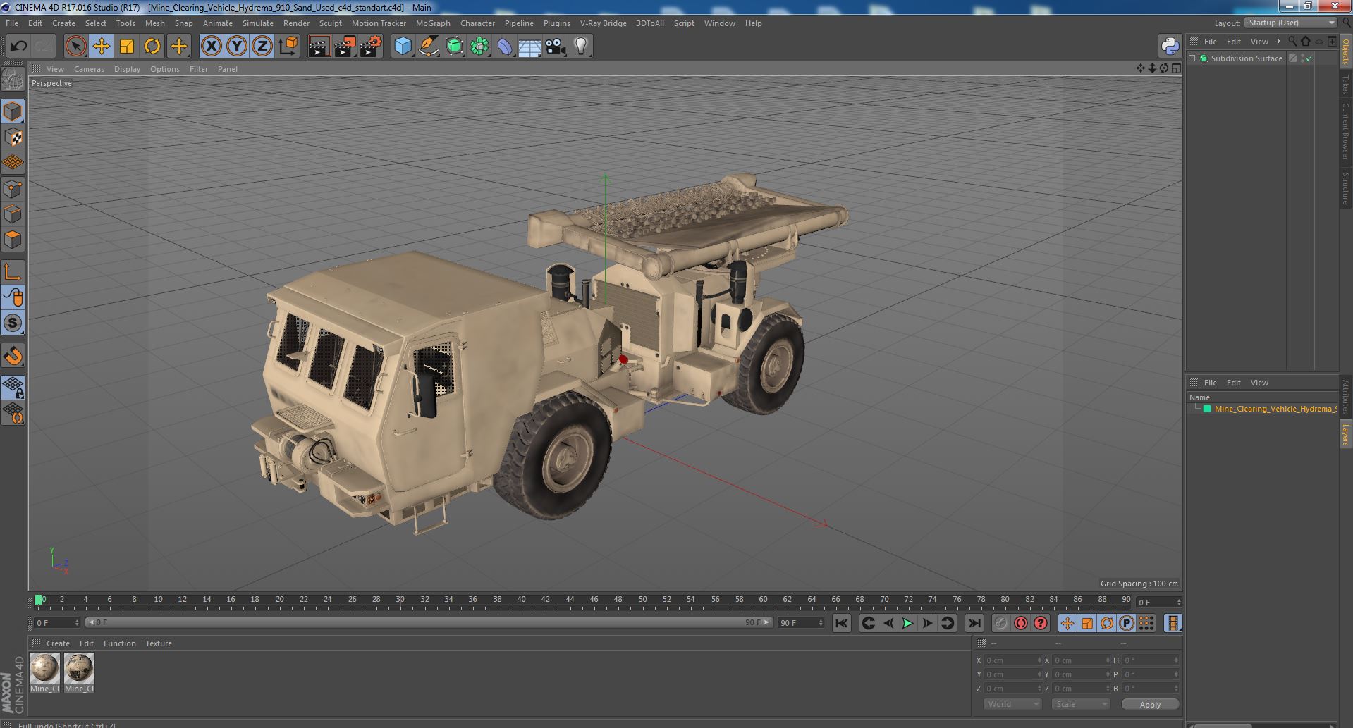 3D Mine Clearing Vehicle Hydrema 910 Sand Used model