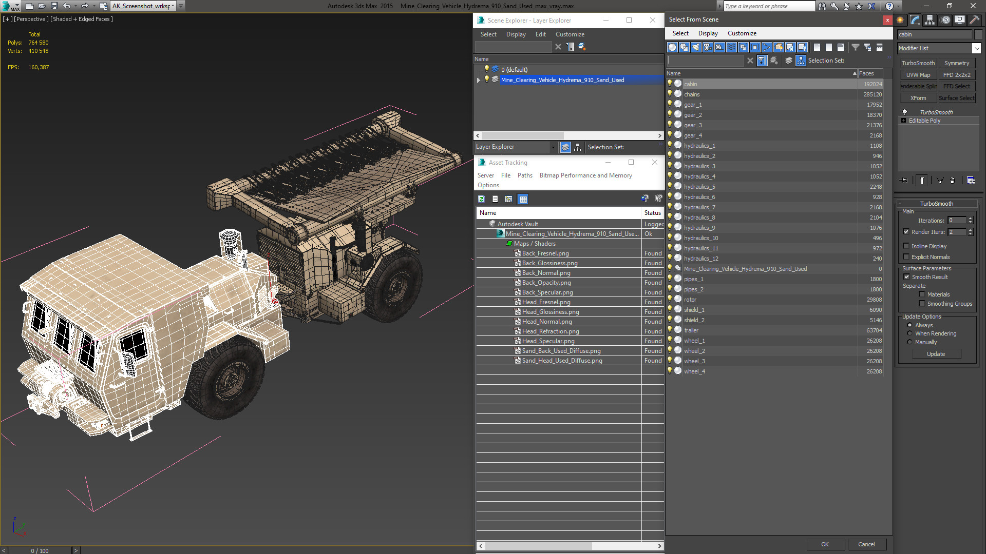 3D Mine Clearing Vehicle Hydrema 910 Sand Used model