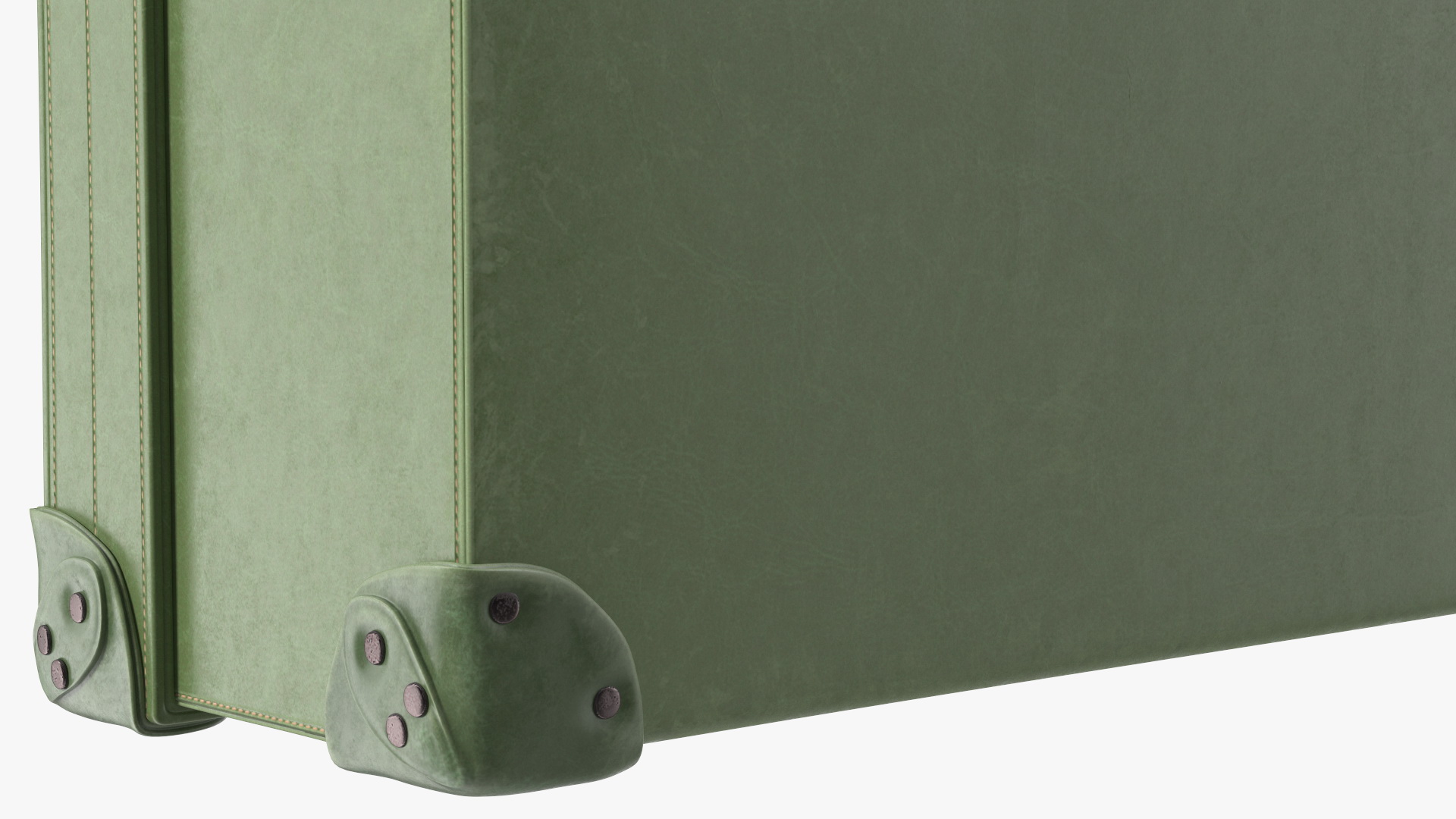 3D Vintage Leather Suitcase Large Green