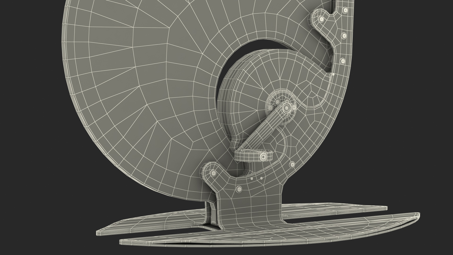 3D Futuristic Exercise Bike Ciclotte Steel Rigged
