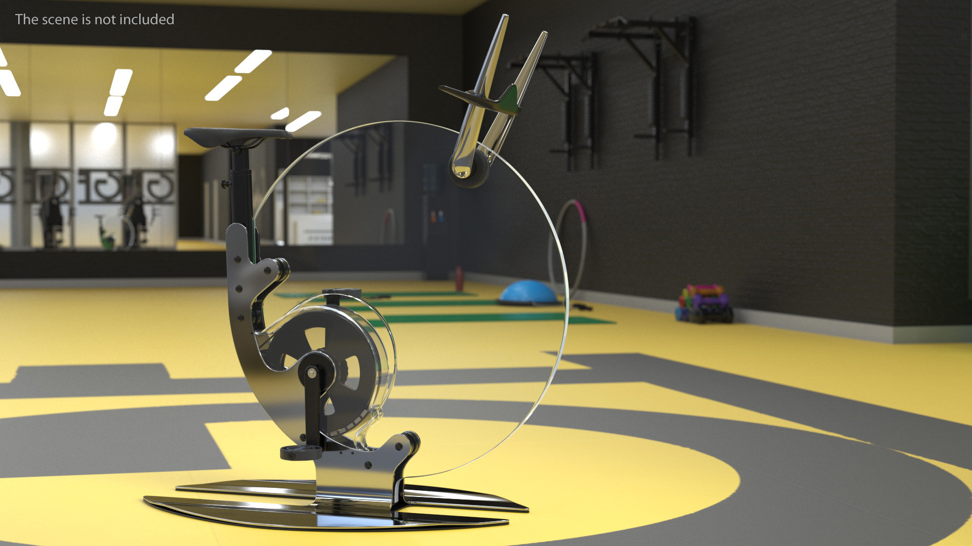 3D Futuristic Exercise Bike Ciclotte Steel Rigged