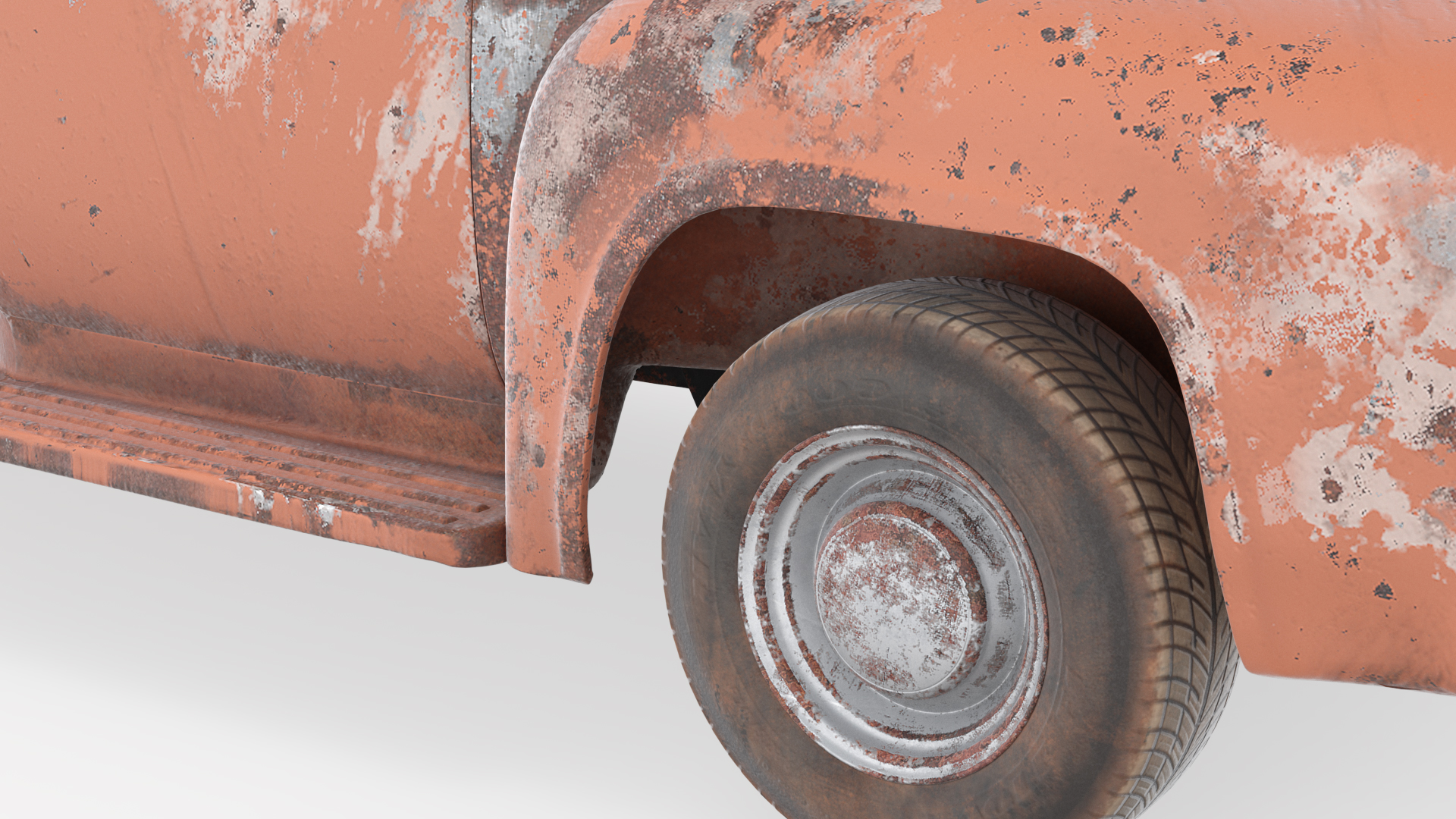 Rusty Old Ford F100 Pickup Truck 3D