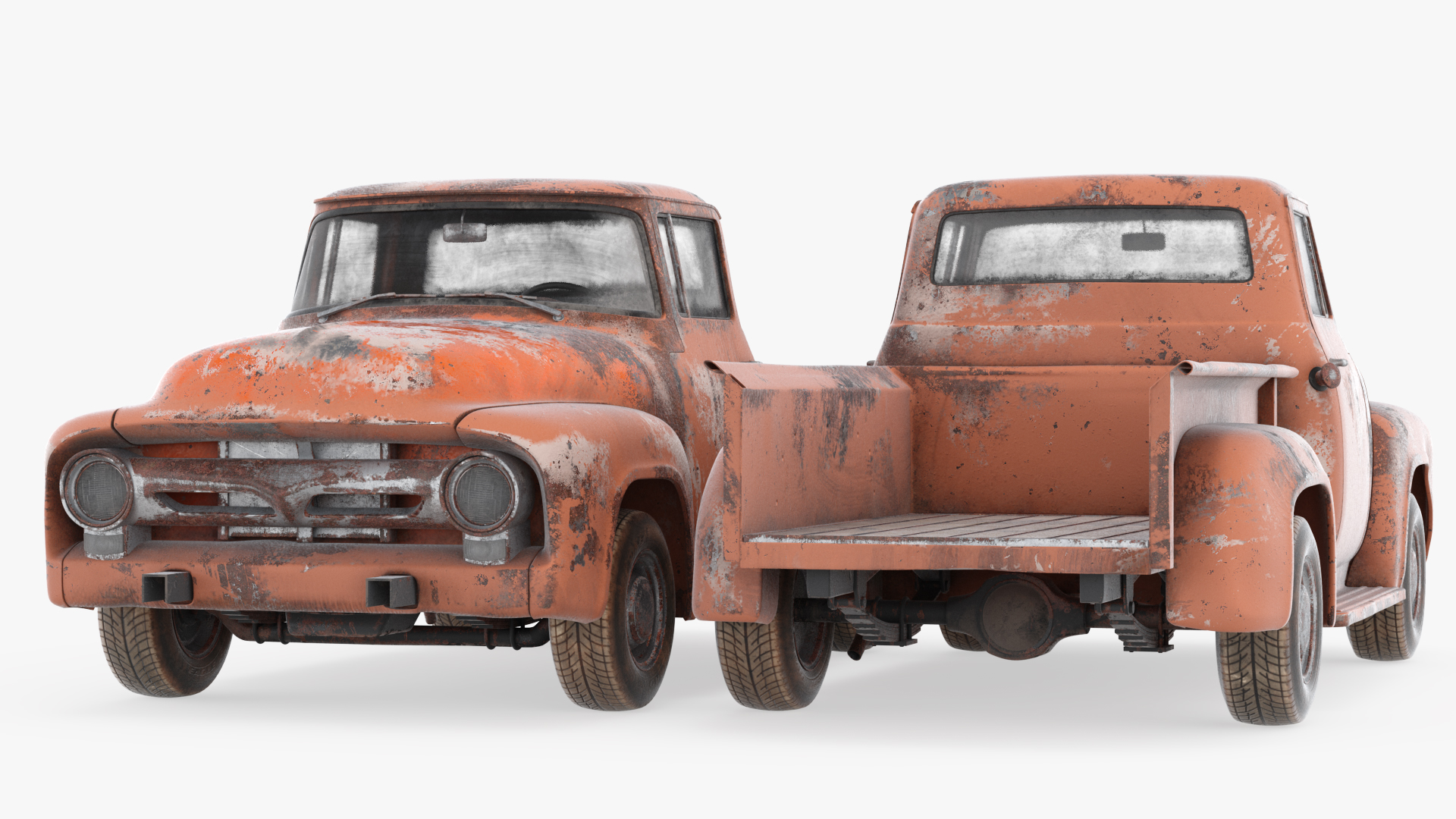 Rusty Old Ford F100 Pickup Truck 3D