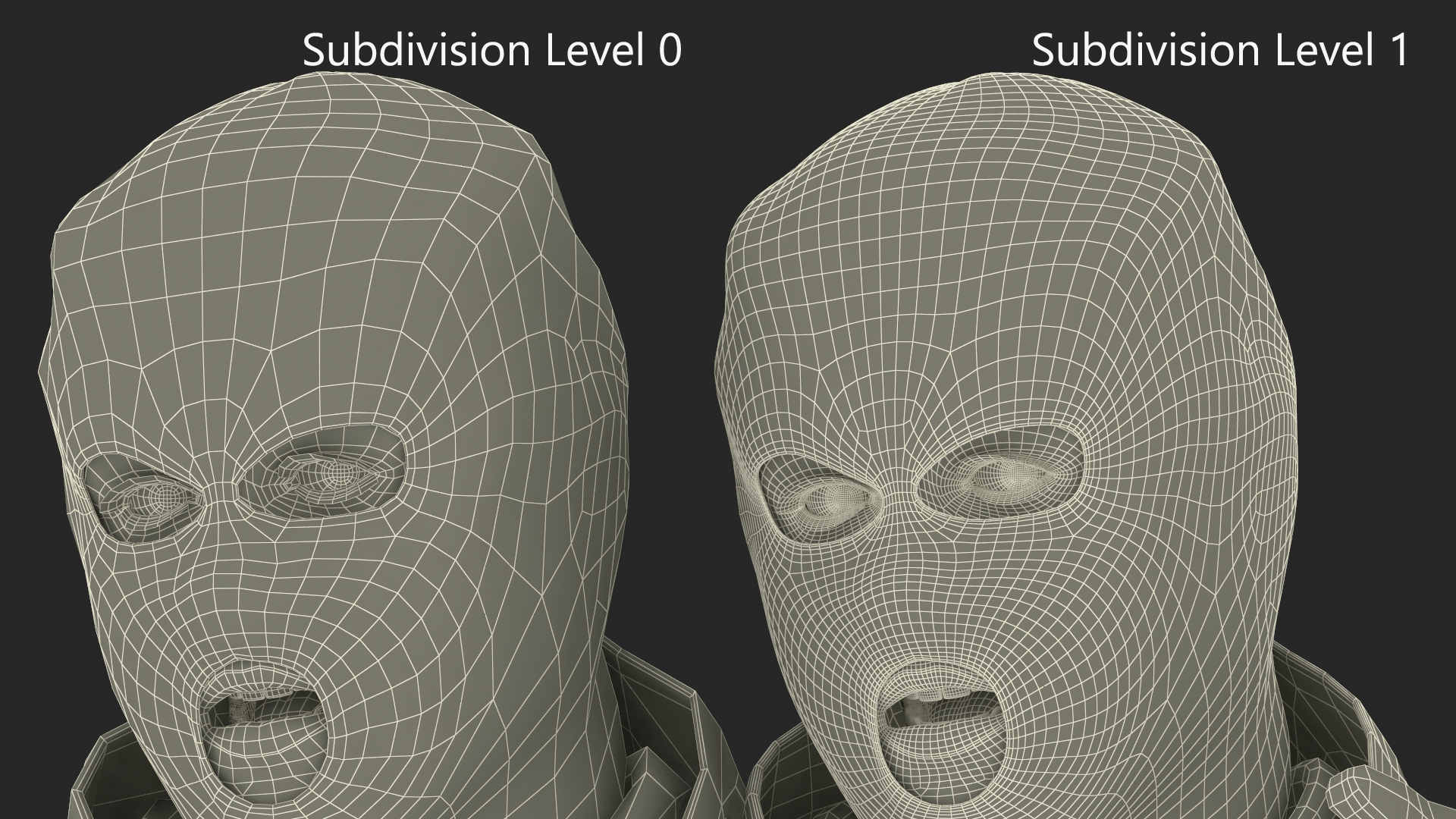 3D model Thief Male Figure in Balaclava Surrender Pose