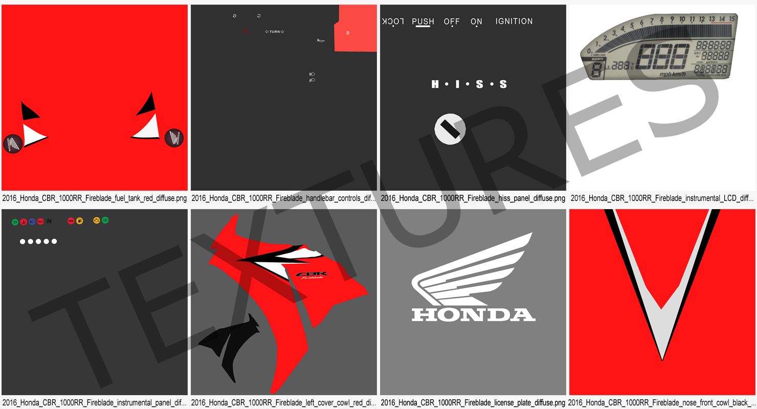 New Honda CBR1000RR Fireblade SP 2016 Rigged 3D model