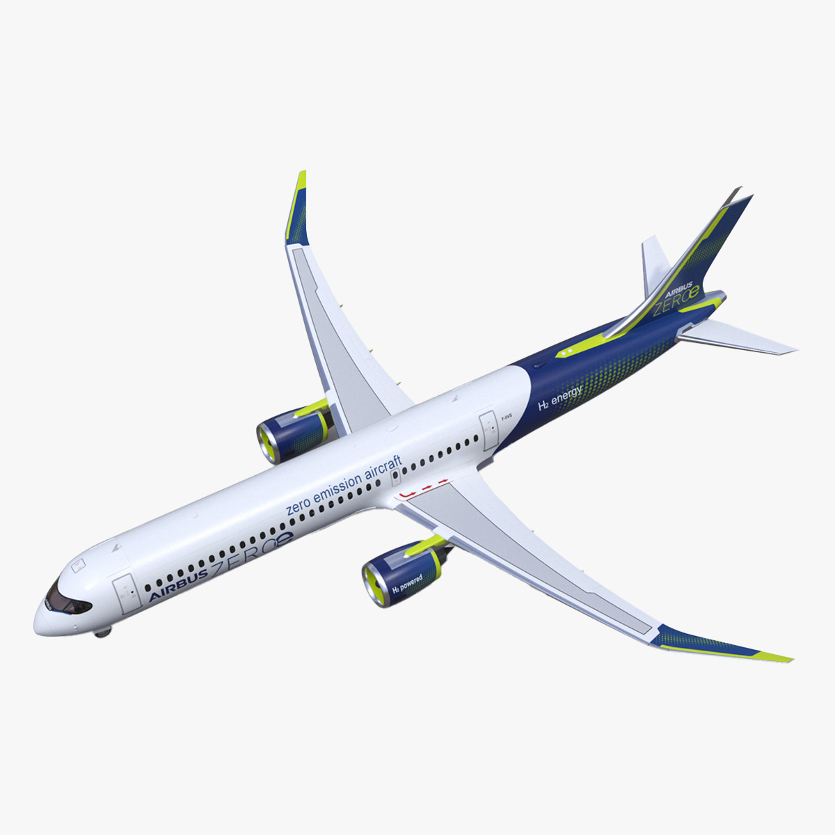 Airbus ZEROe Turbofan Rigged for Maya 3D