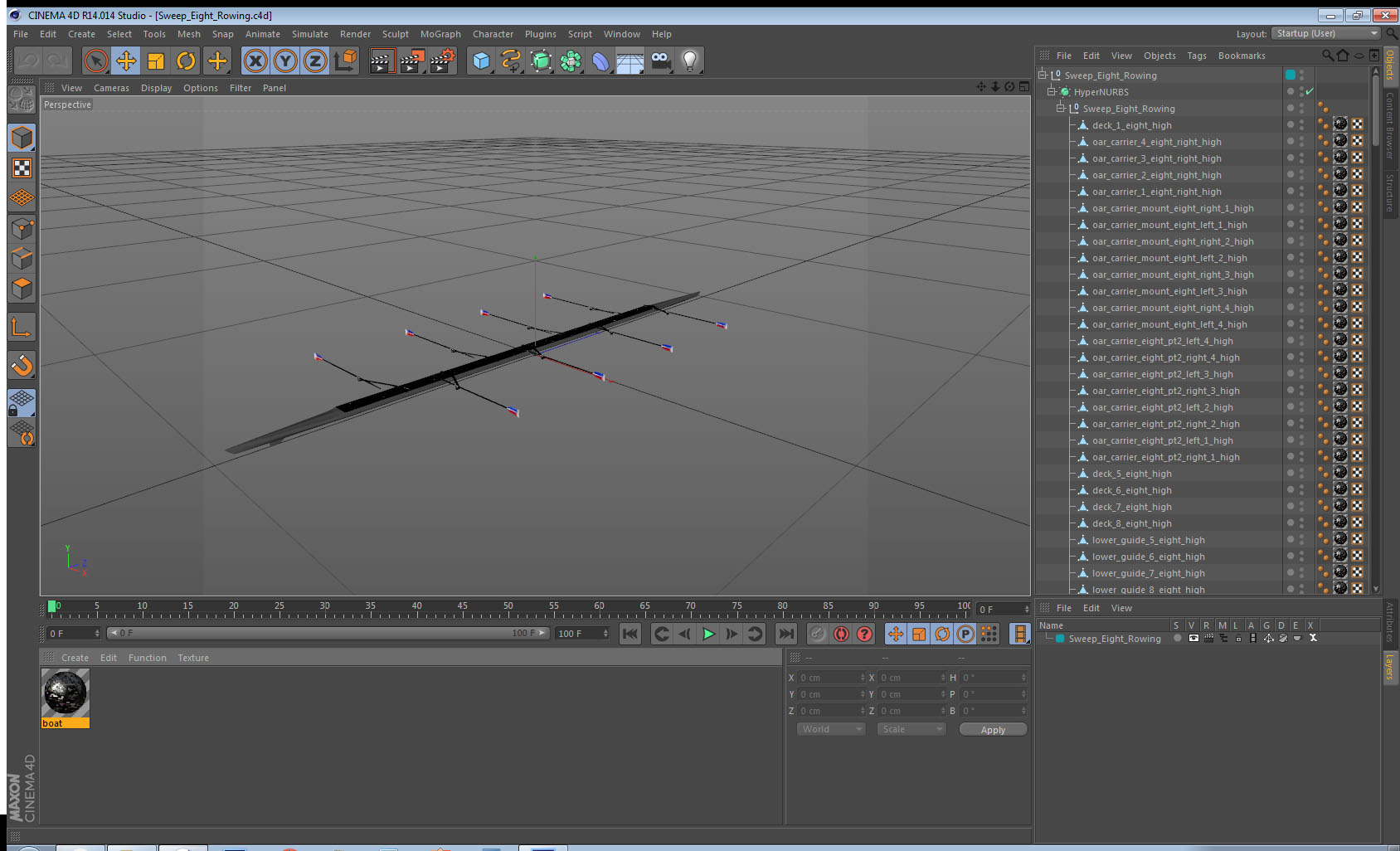 3D Sweep Eight Rowing model