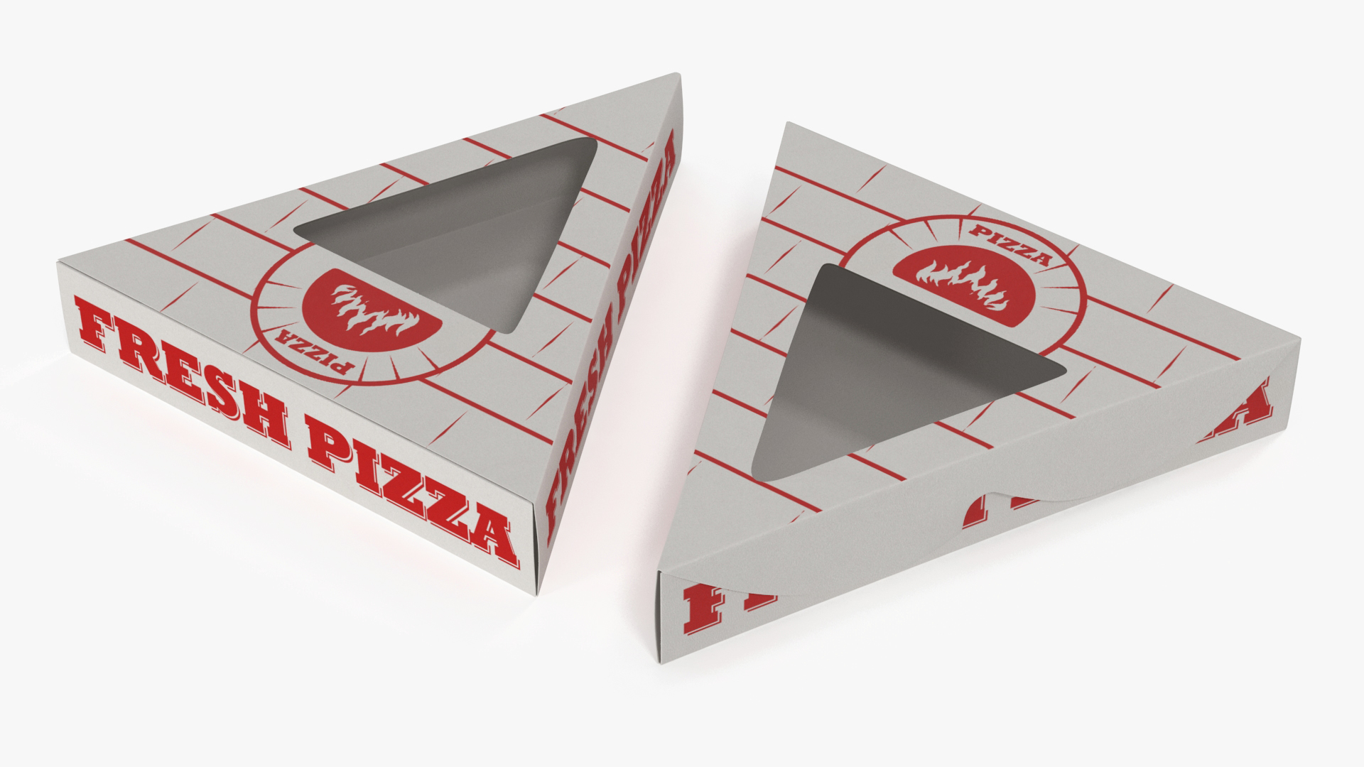 3D Triangle Pizza Slice Packaging Box with Window