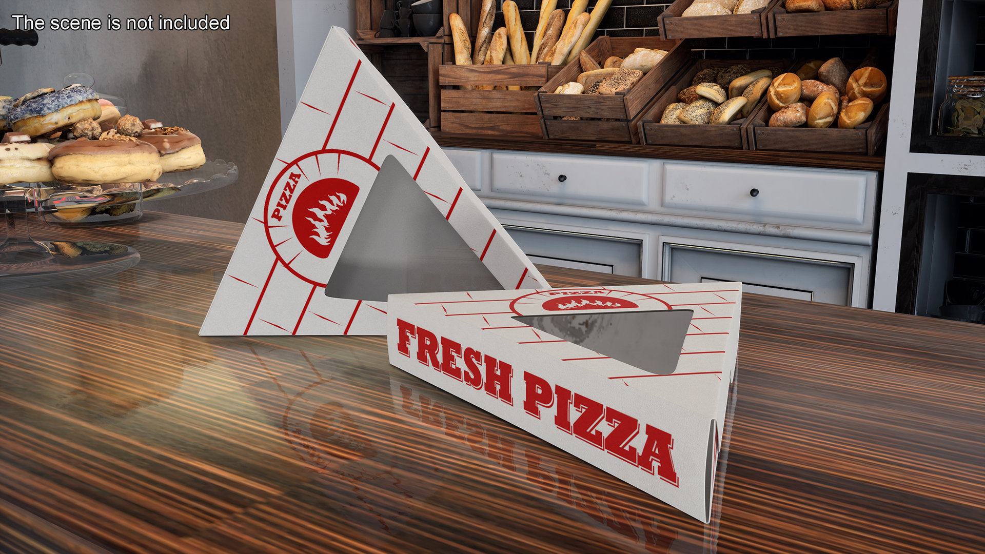 3D Triangle Pizza Slice Packaging Box with Window