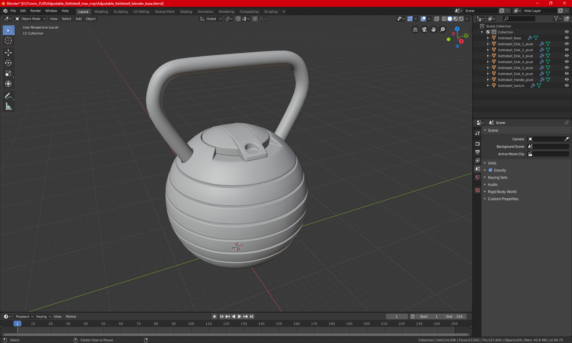 3D Adjustable Kettlebell