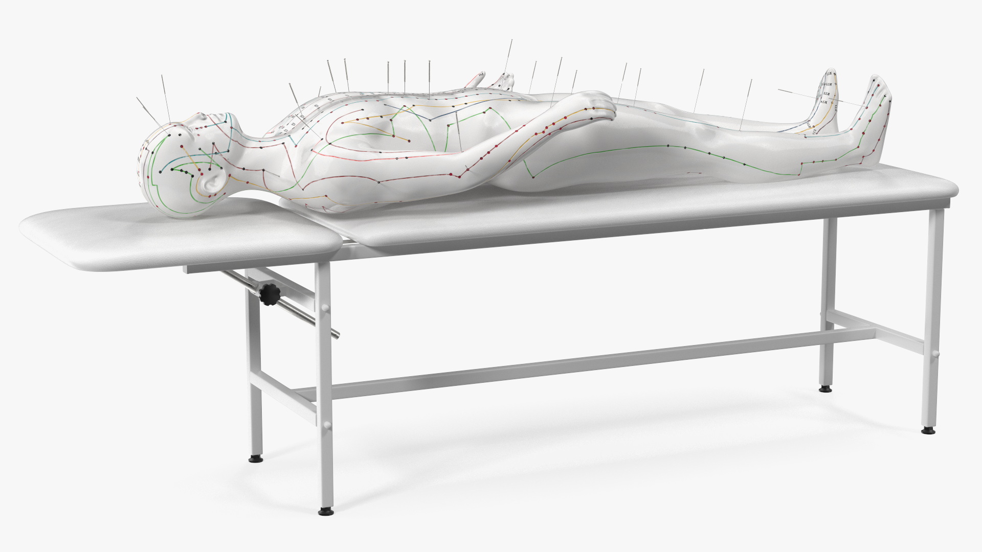 Male Acupuncture Mannequin on the Couch 3D model
