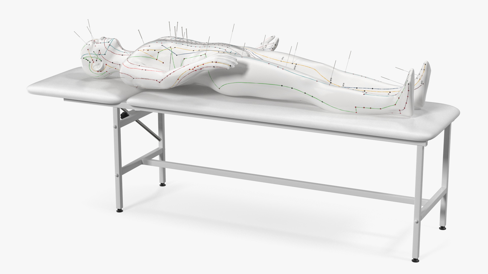 Male Acupuncture Mannequin on the Couch 3D model