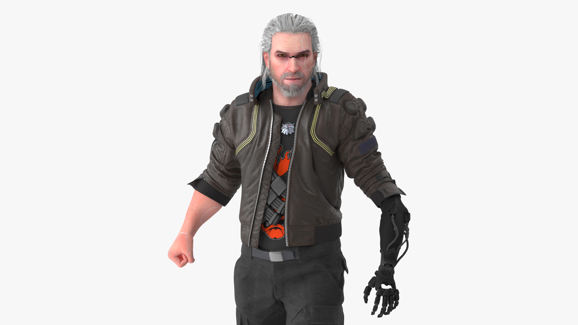 Cyberpunk 2077 Character Geralt Walking Pose 3D model