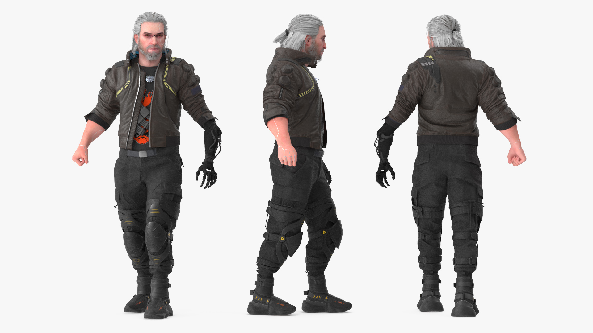Cyberpunk 2077 Character Geralt Walking Pose 3D model