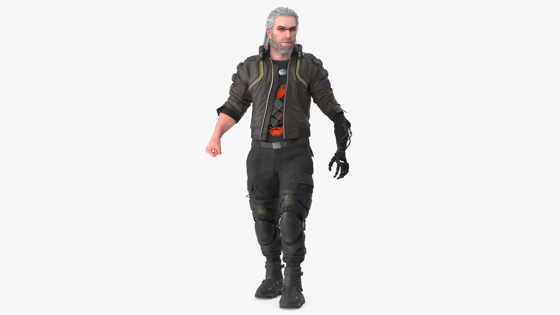 Cyberpunk 2077 Character Geralt Walking Pose 3D model