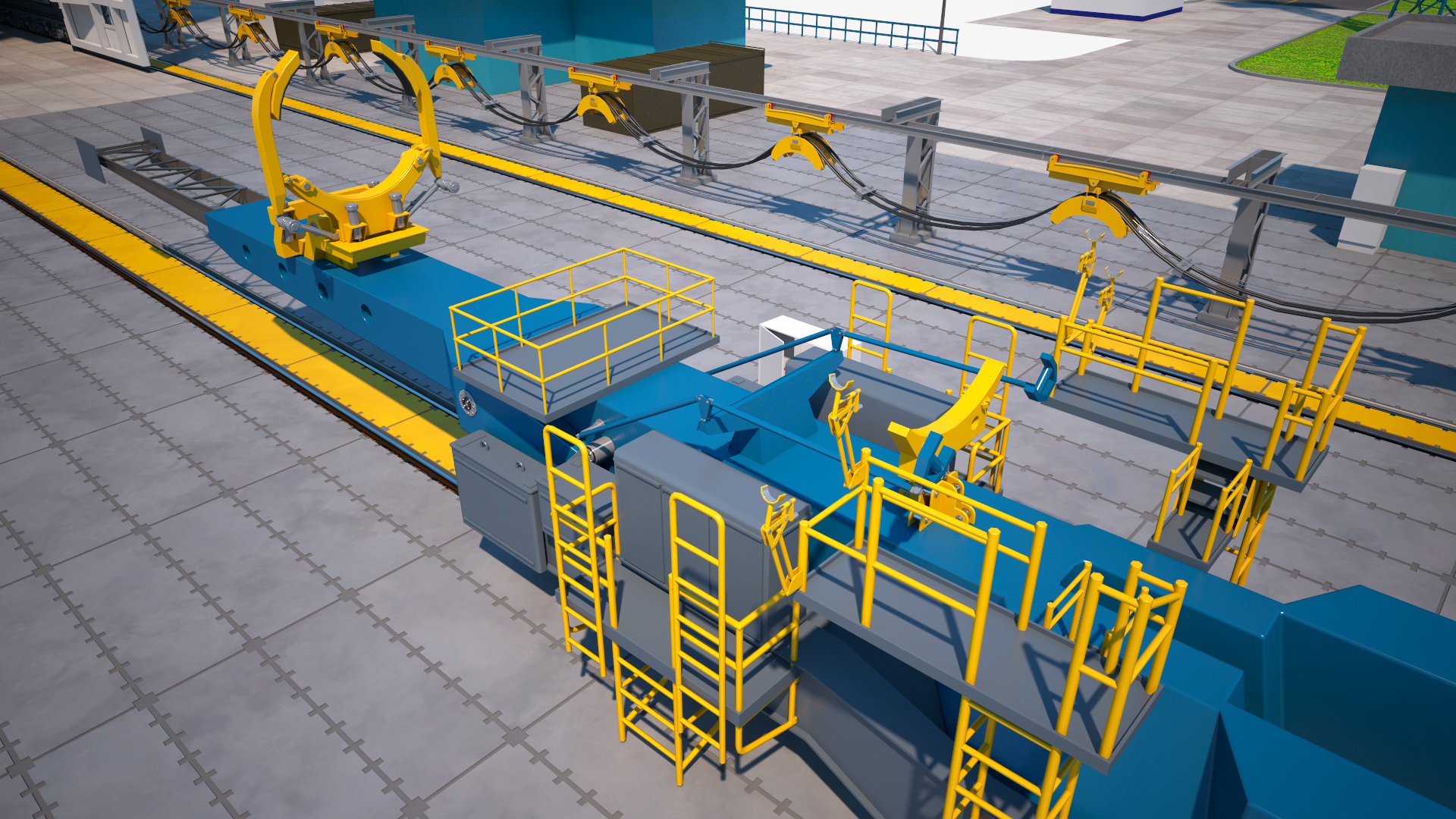 3D Vostochny Cosmodrome Spaceport with Soyuz 2 Orbital Vehicle Rigged