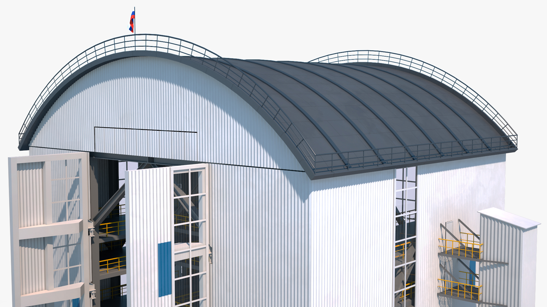 3D Vostochny Cosmodrome Spaceport with Soyuz 2 Orbital Vehicle Rigged