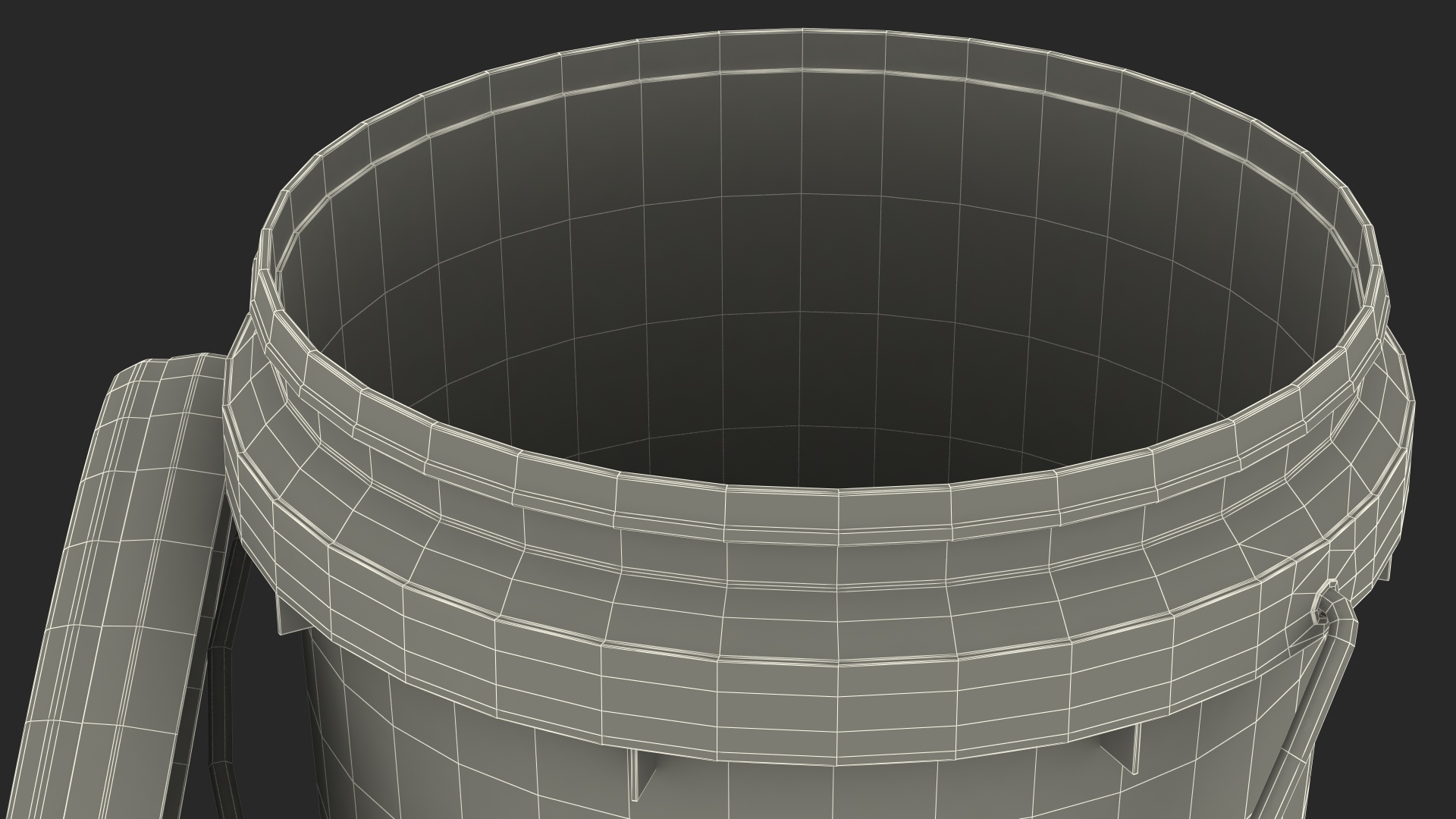 3D Plastic Bucket 10L with Lid and Handle model