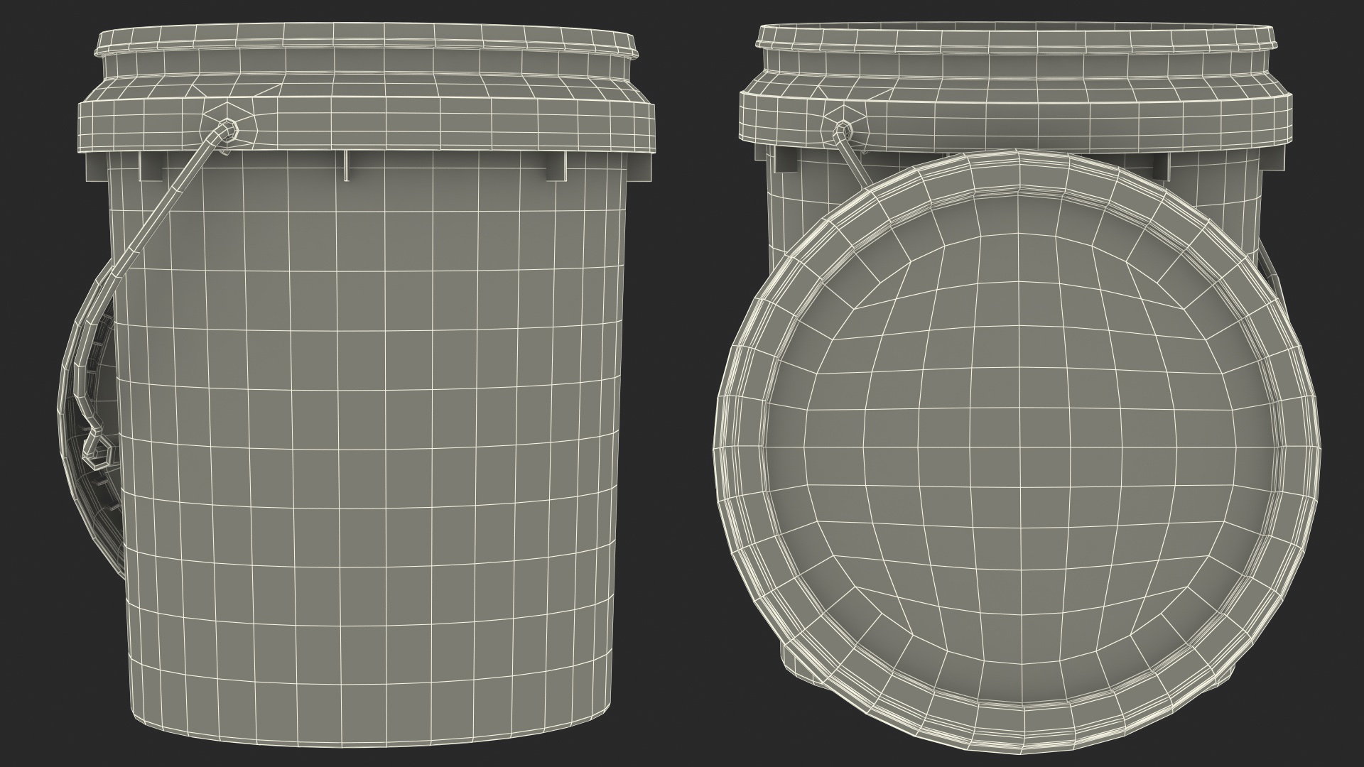 3D Plastic Bucket 10L with Lid and Handle model