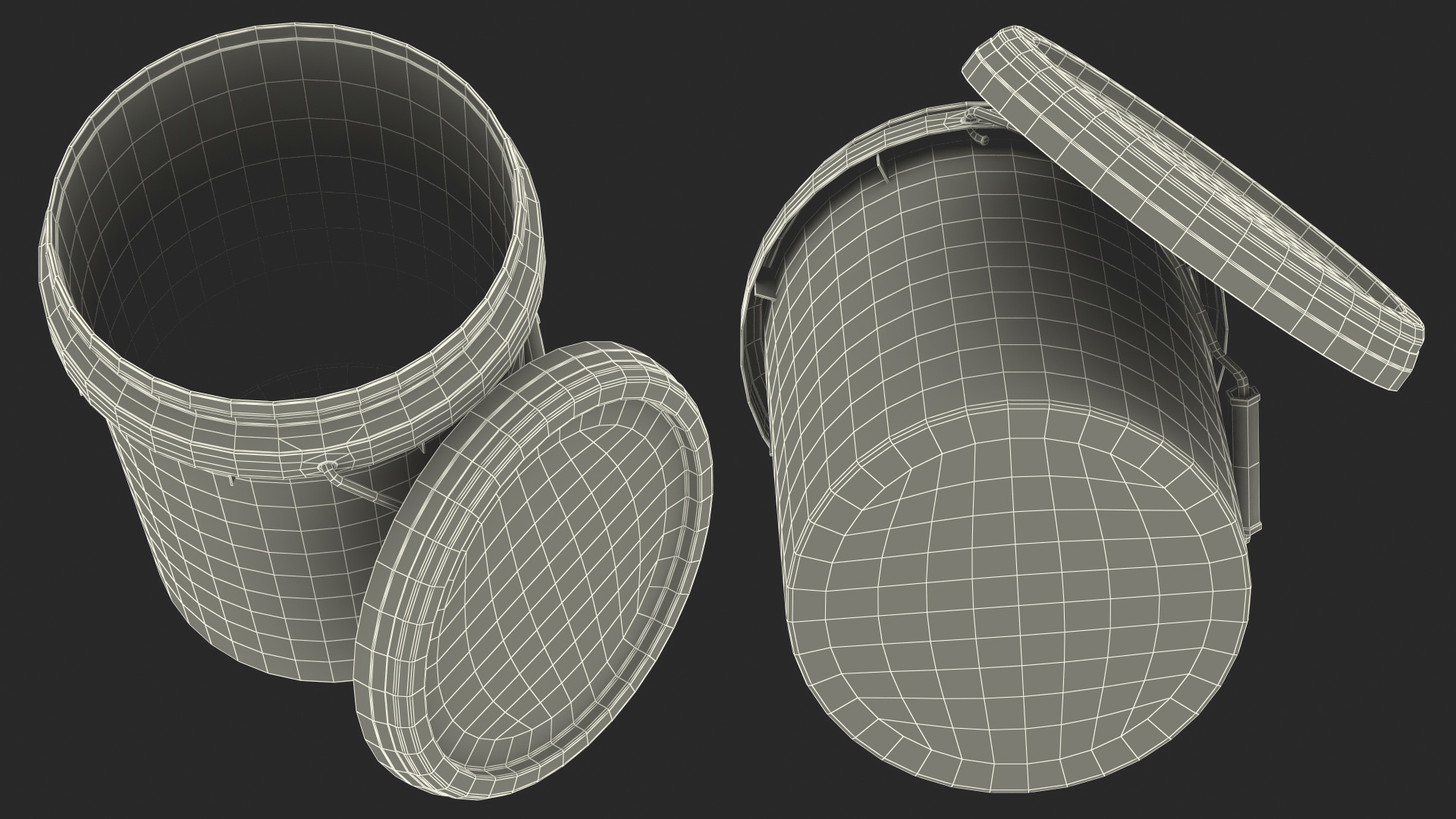 3D Plastic Bucket 10L with Lid and Handle model
