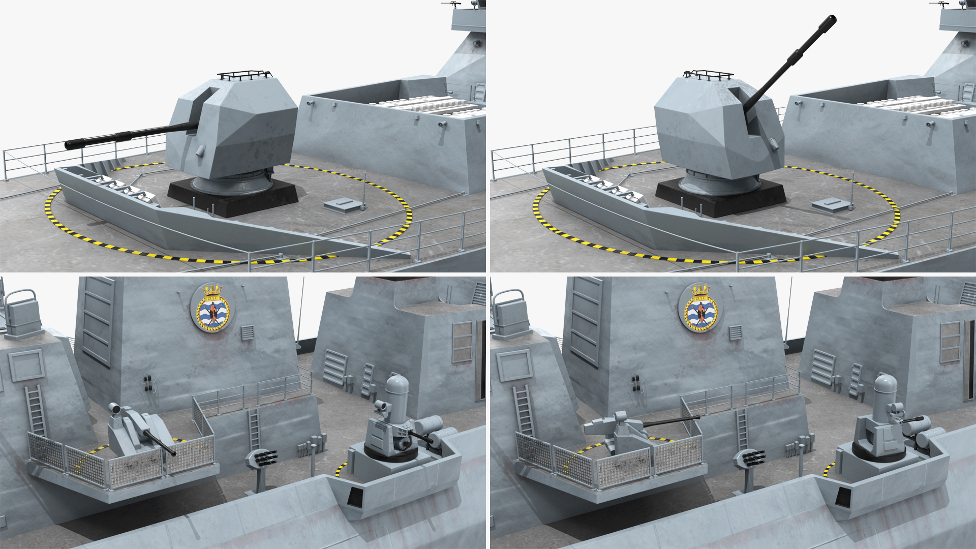 3D model Royal Navy Type 45 Destroyer Rigged