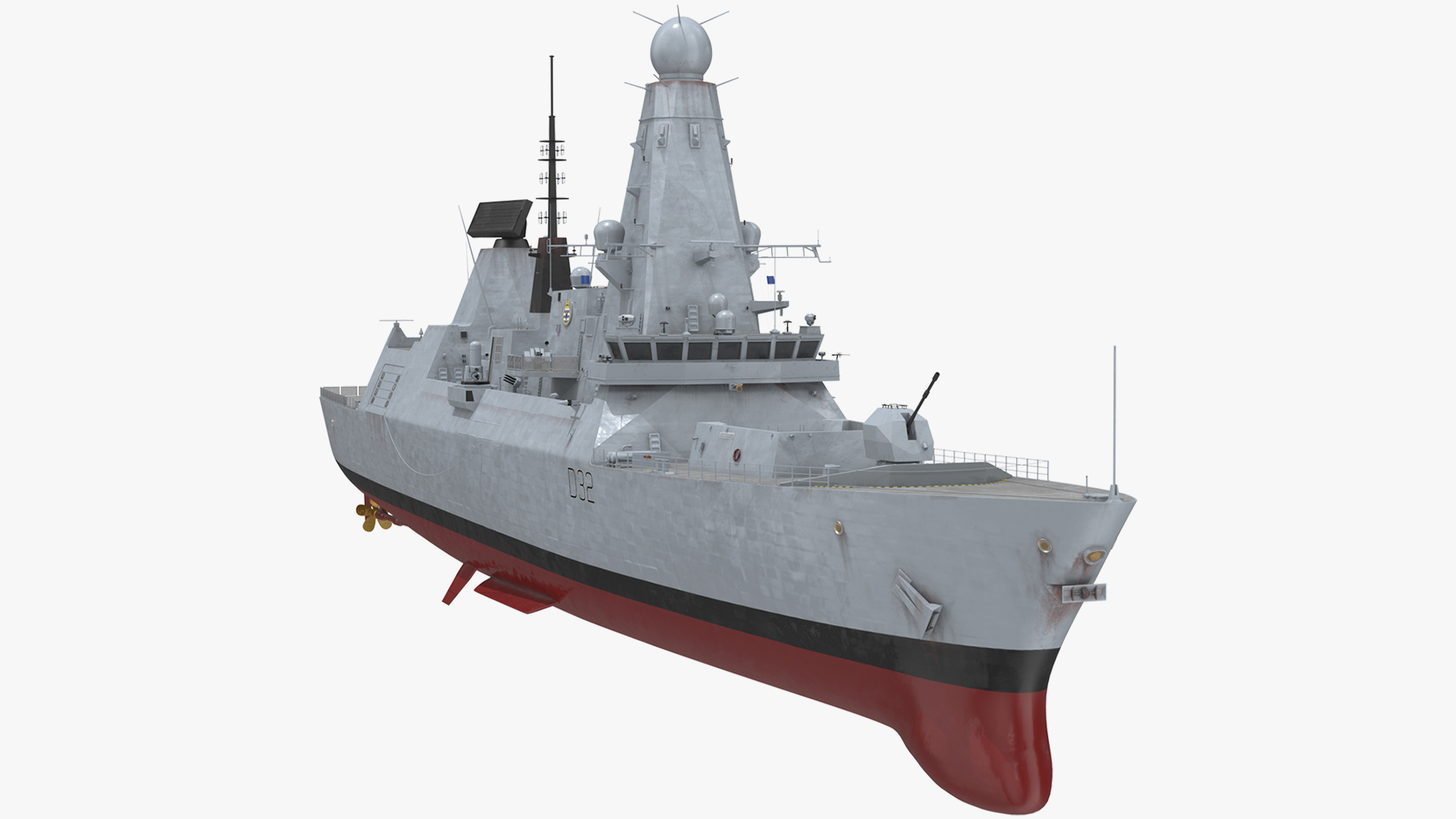 3D model Royal Navy Type 45 Destroyer Rigged