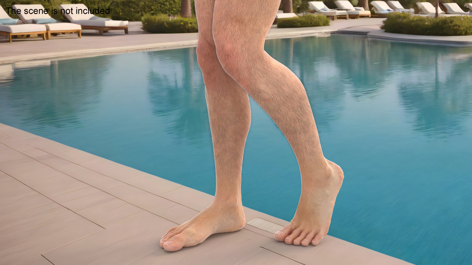 3D Realistic Man Legs in a Pose model