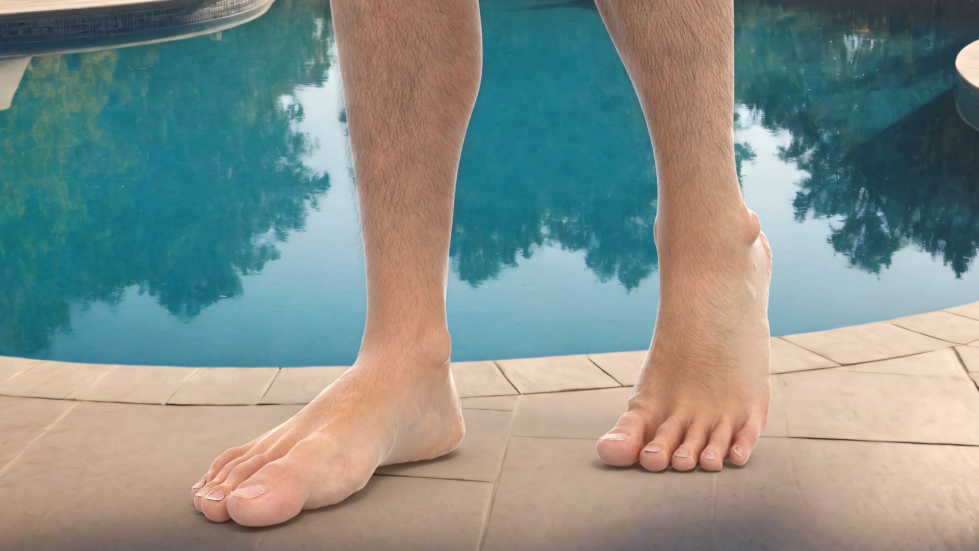 3D Realistic Man Legs in a Pose model