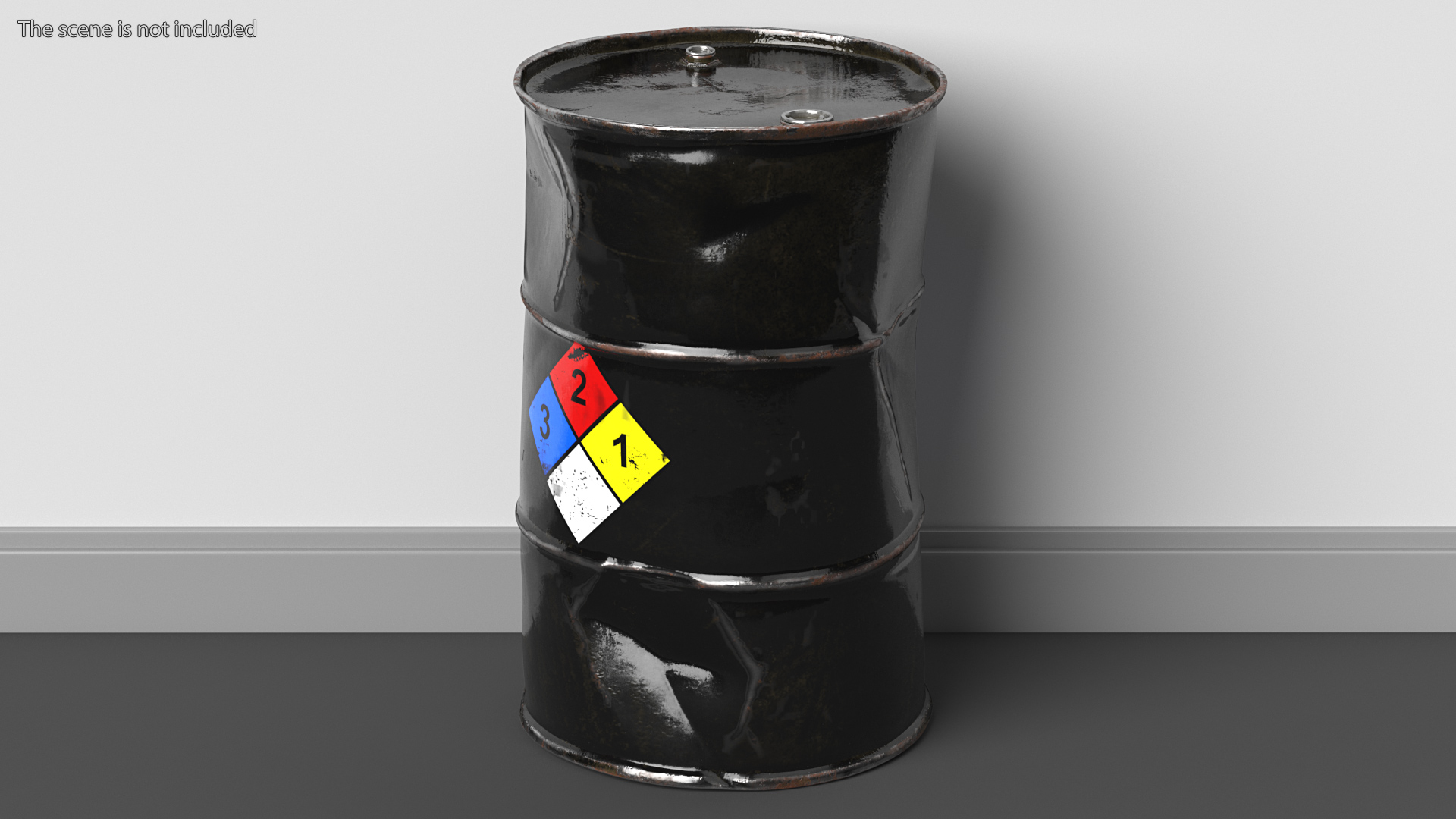 3D model Rusty Chemical Barrel NFPA 704