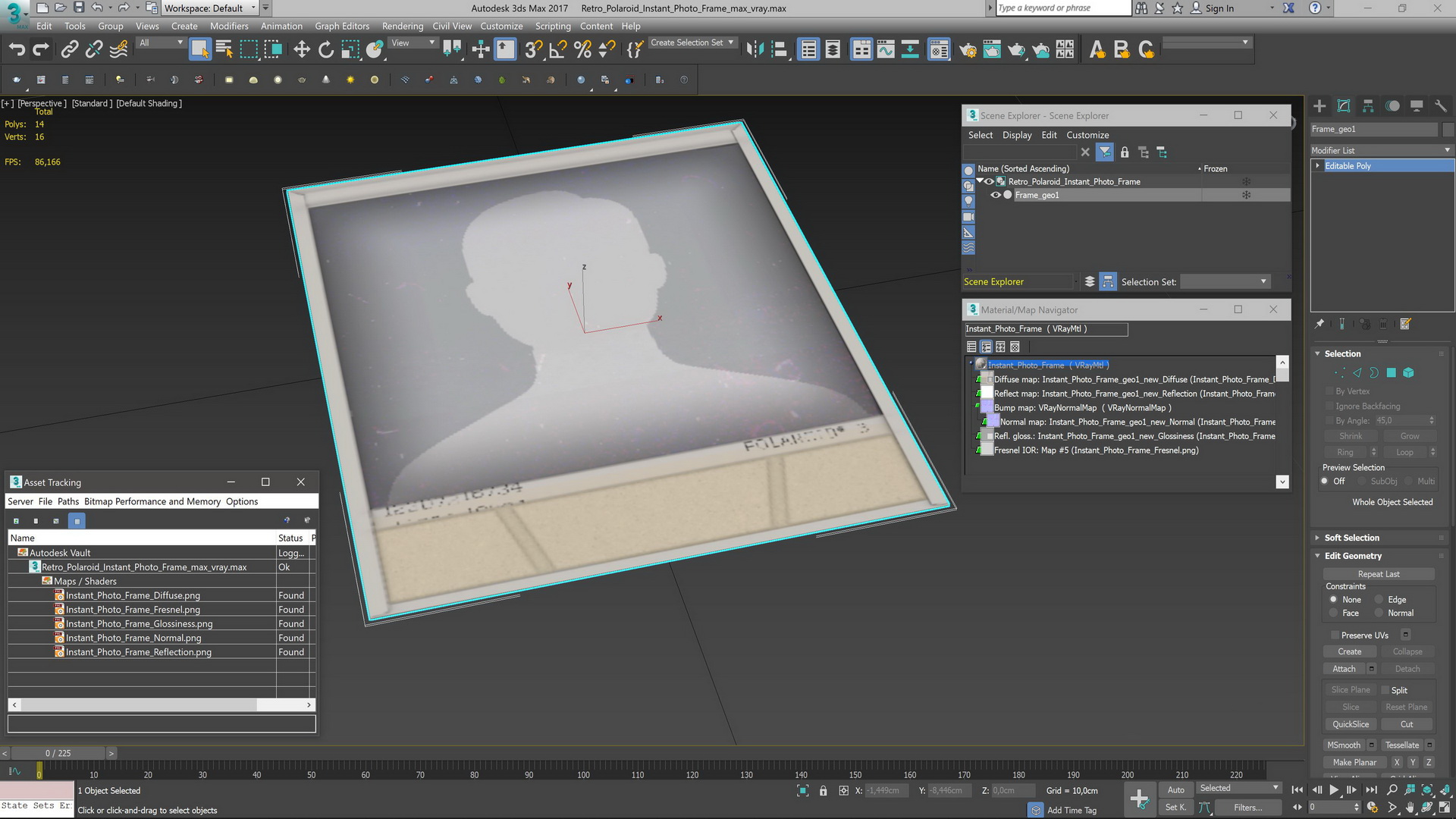 Retro Polaroid Instant Photo Frame 3D model