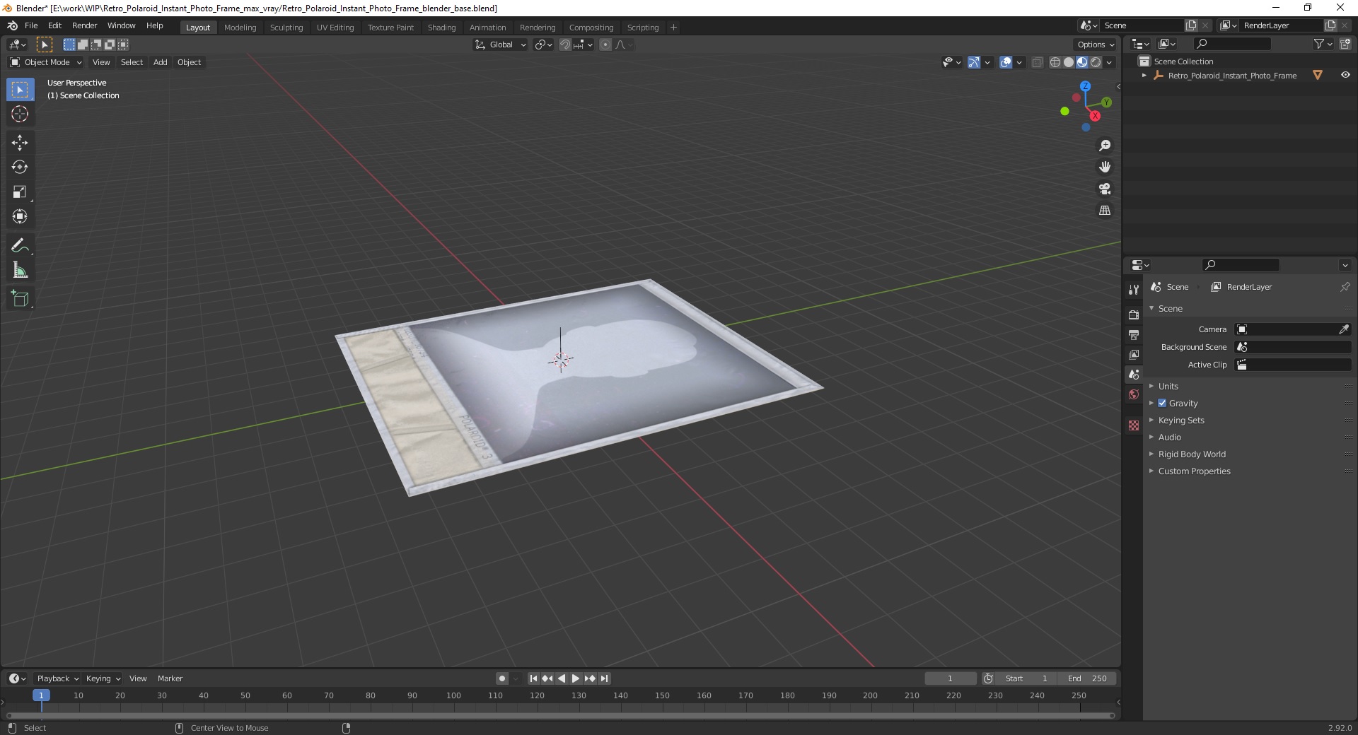 Retro Polaroid Instant Photo Frame 3D model