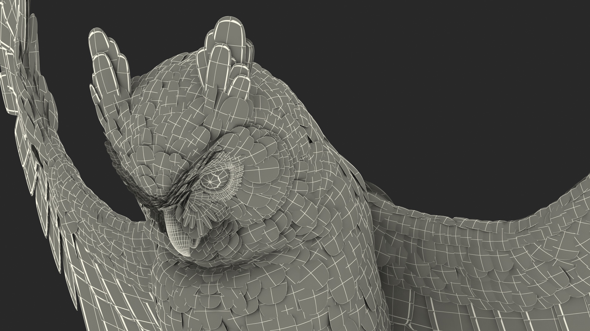 3D Great Horned Owl Attacking Pose
