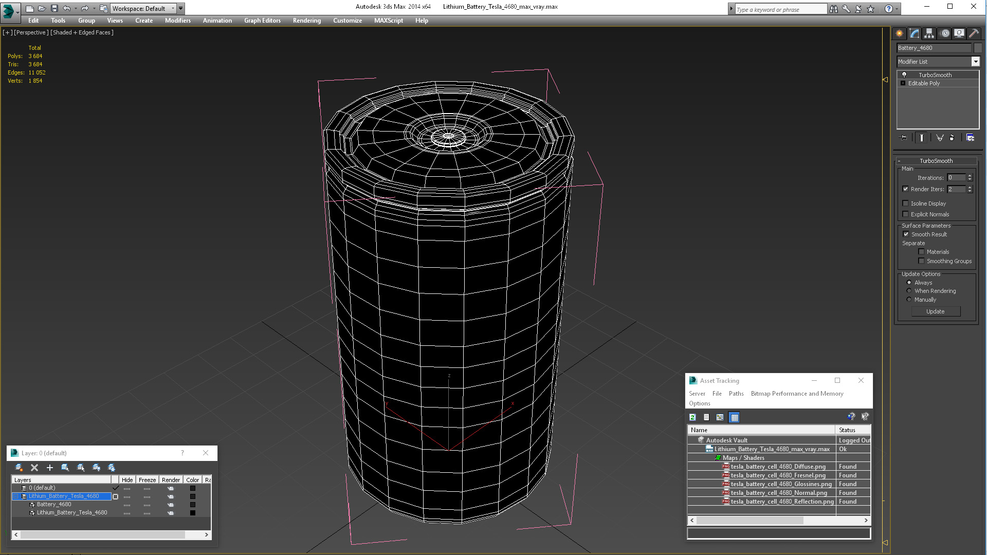 3D Lithium Battery Tesla 4680
