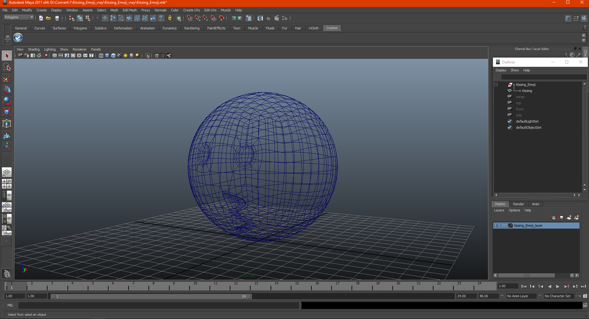 3D Kissing Emoji model