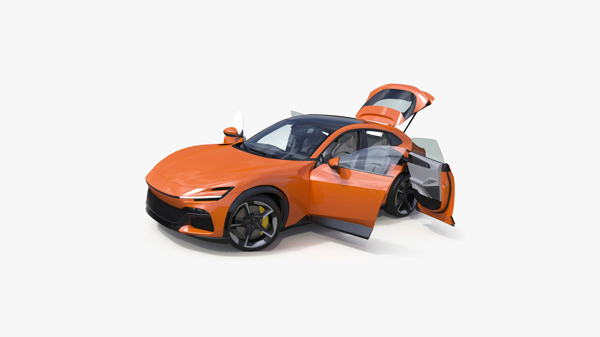 3D Sports Crossover Car Orange Rigged for Maya model