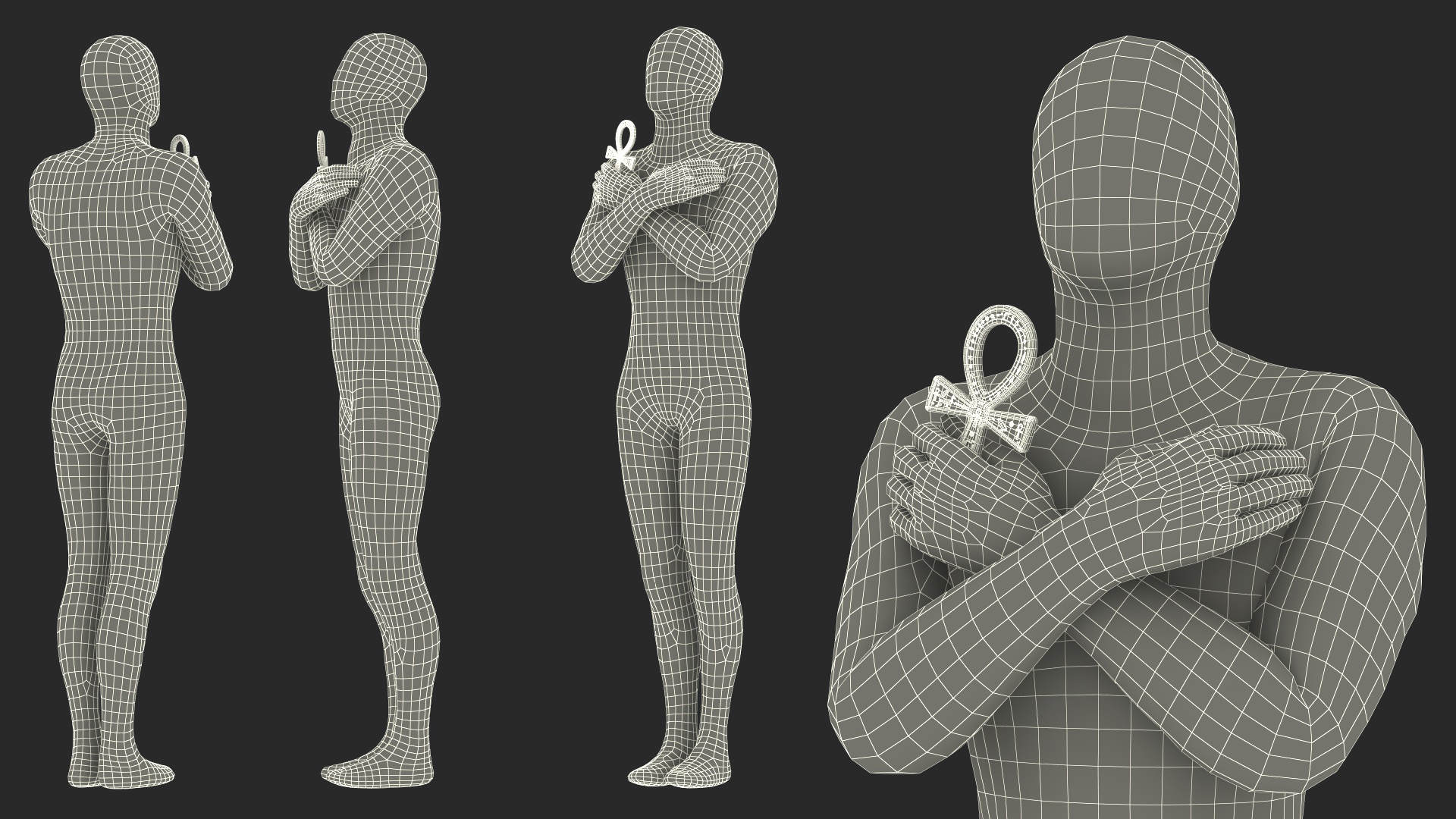 3D Sarcophagus and Mummy with Ankh
