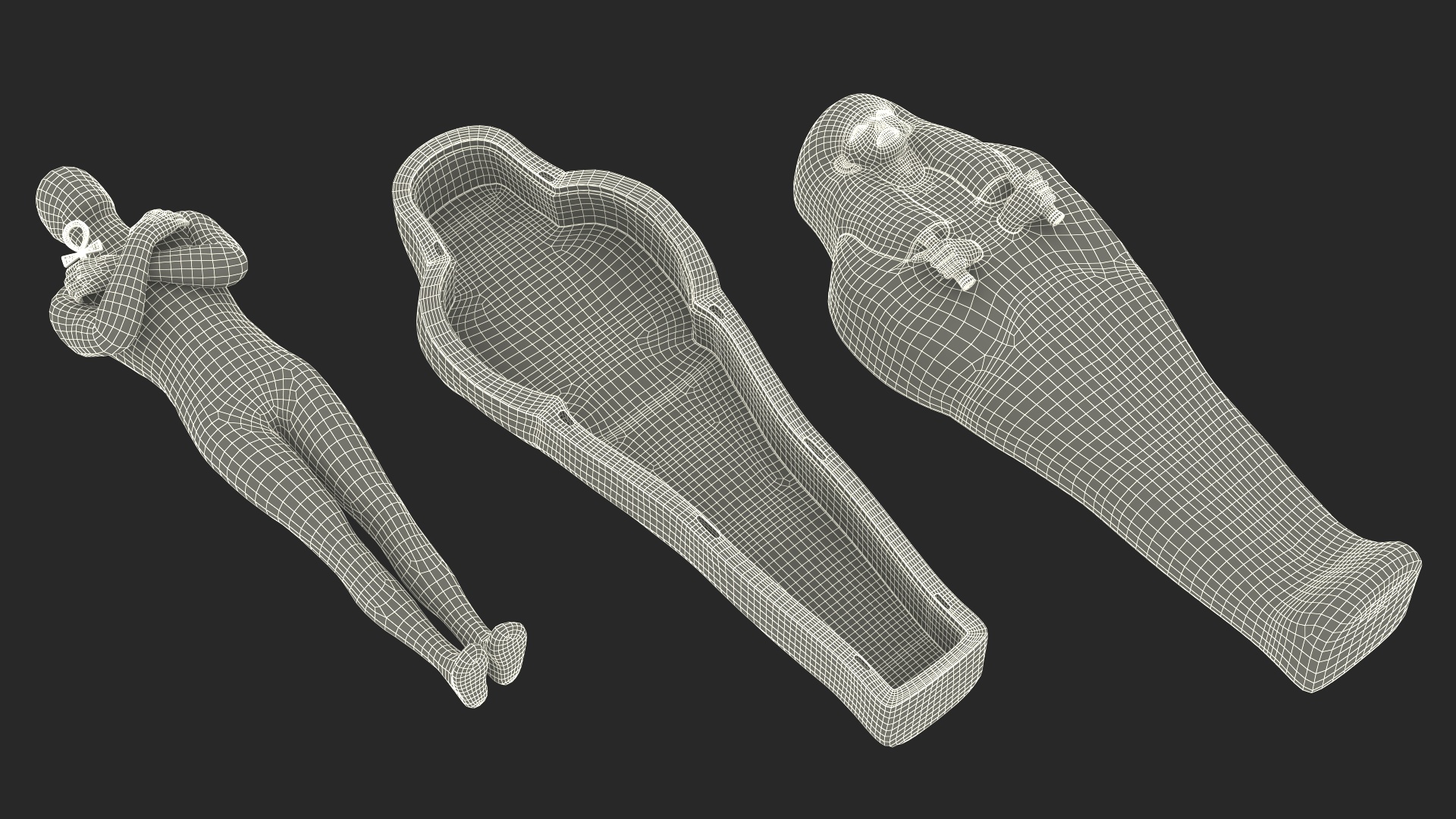 3D Sarcophagus and Mummy with Ankh