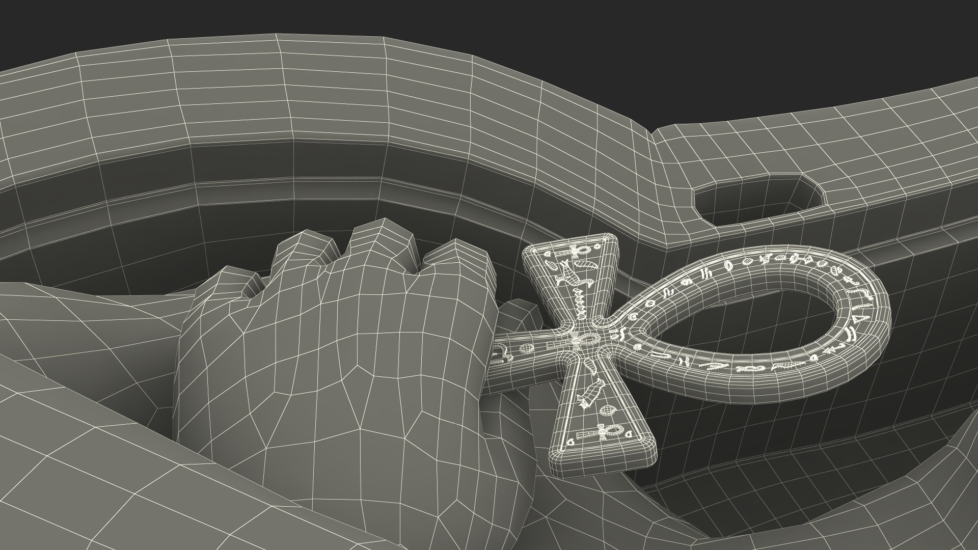 3D Sarcophagus and Mummy with Ankh