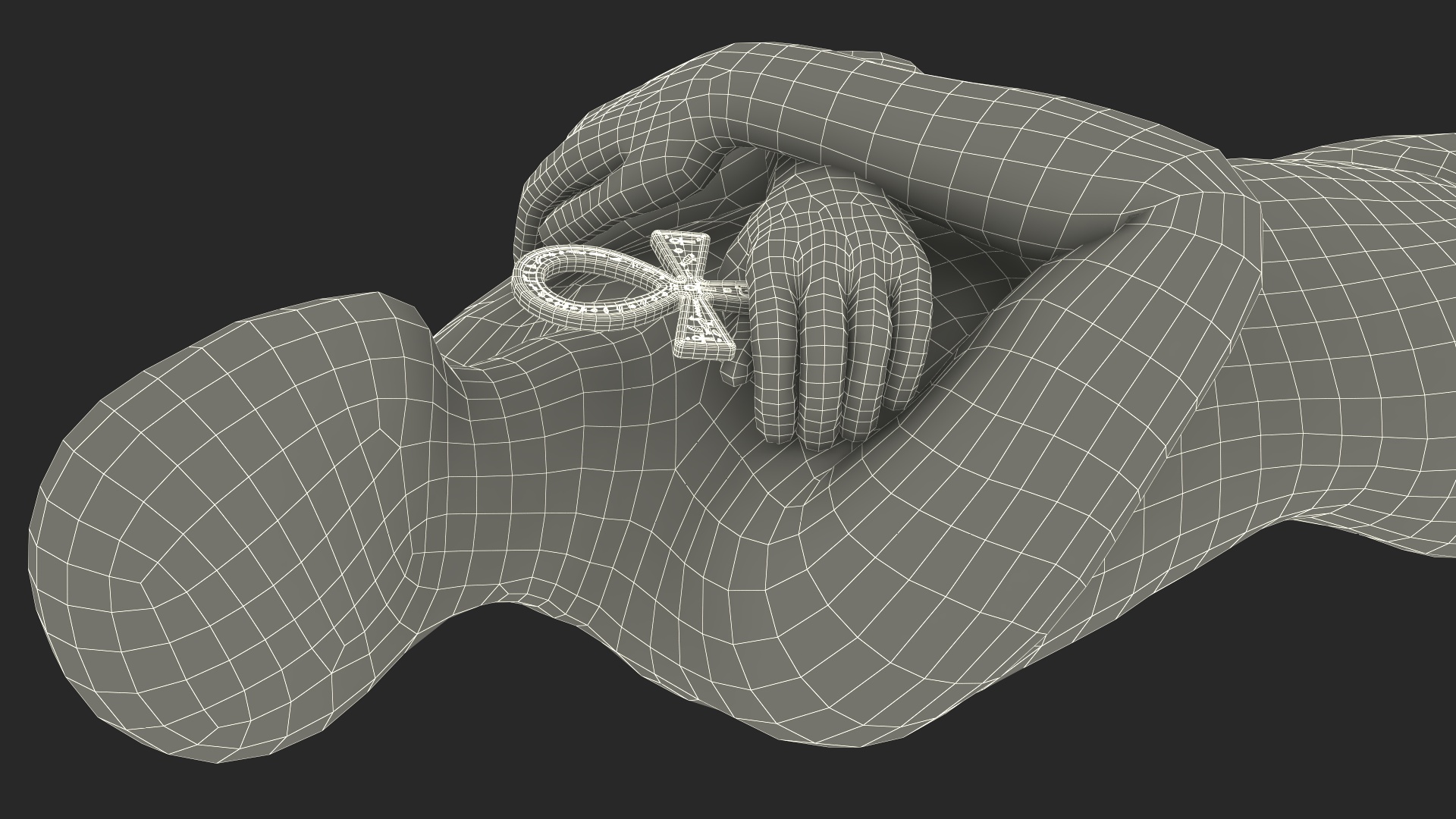 3D Sarcophagus and Mummy with Ankh