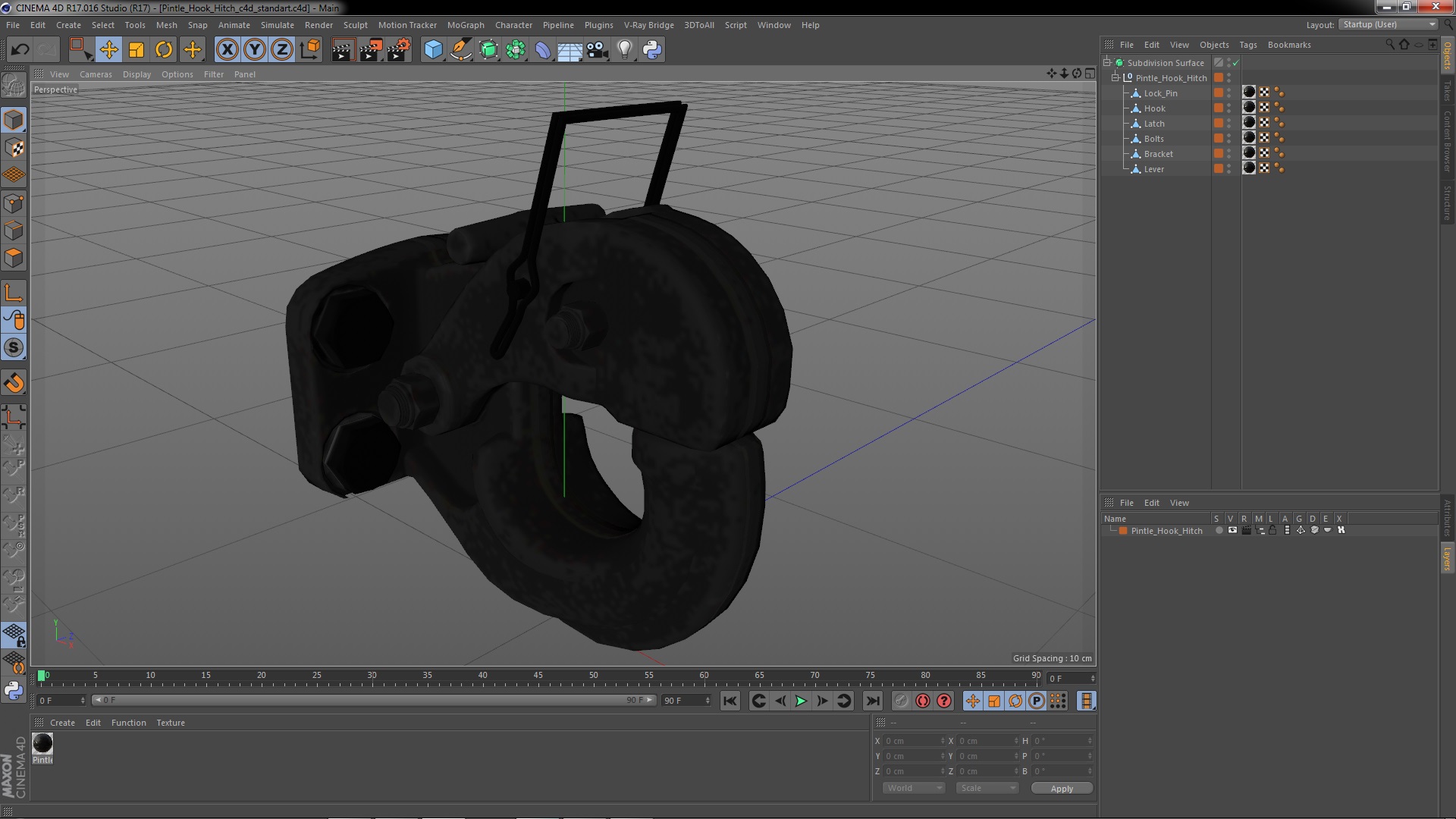 Pintle Hook Hitch 3D