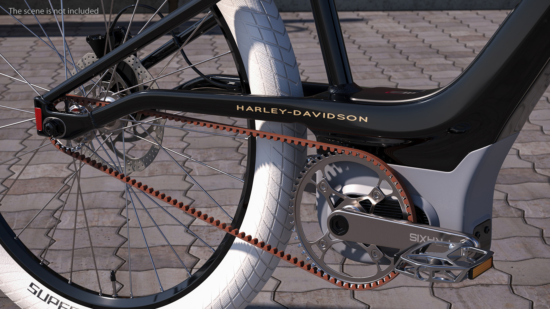 3D Electric Bike Harley Davidson Rigged
