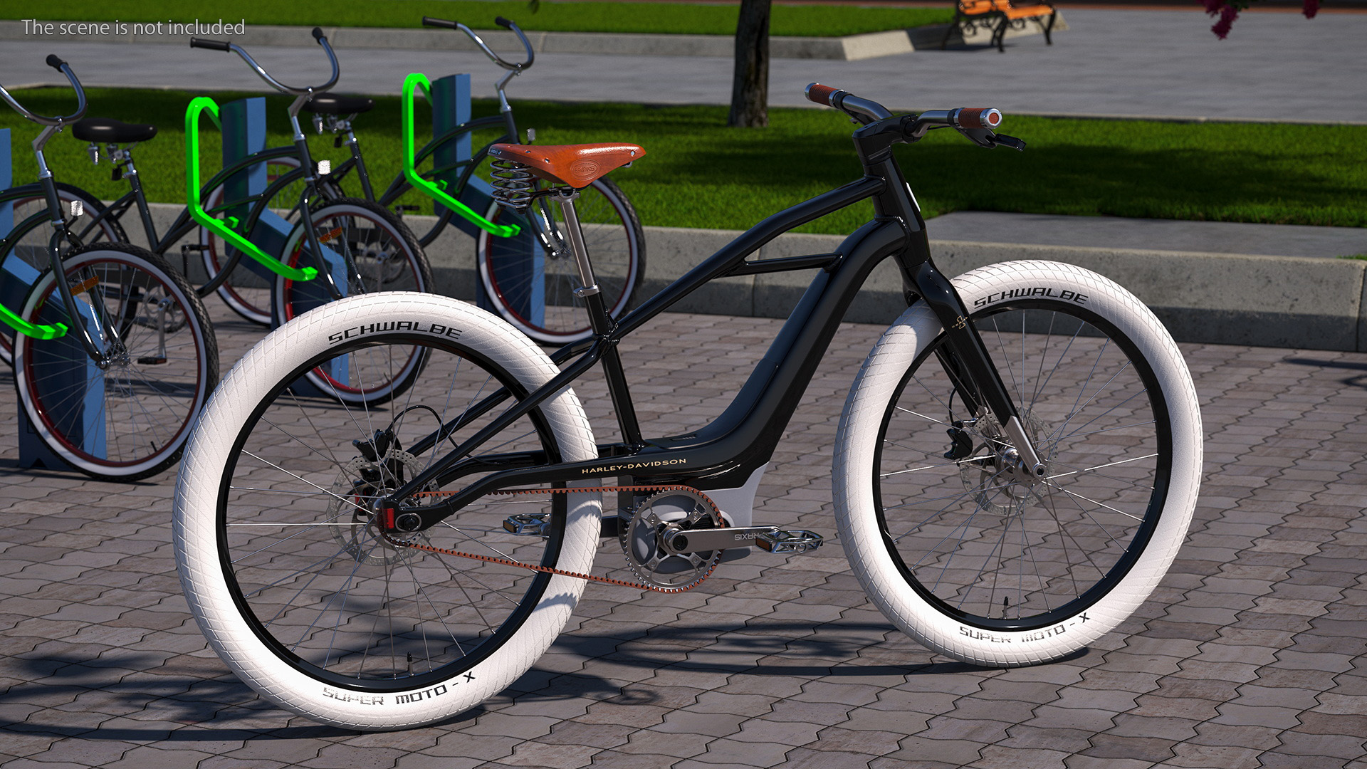 3D Electric Bike Harley Davidson Rigged