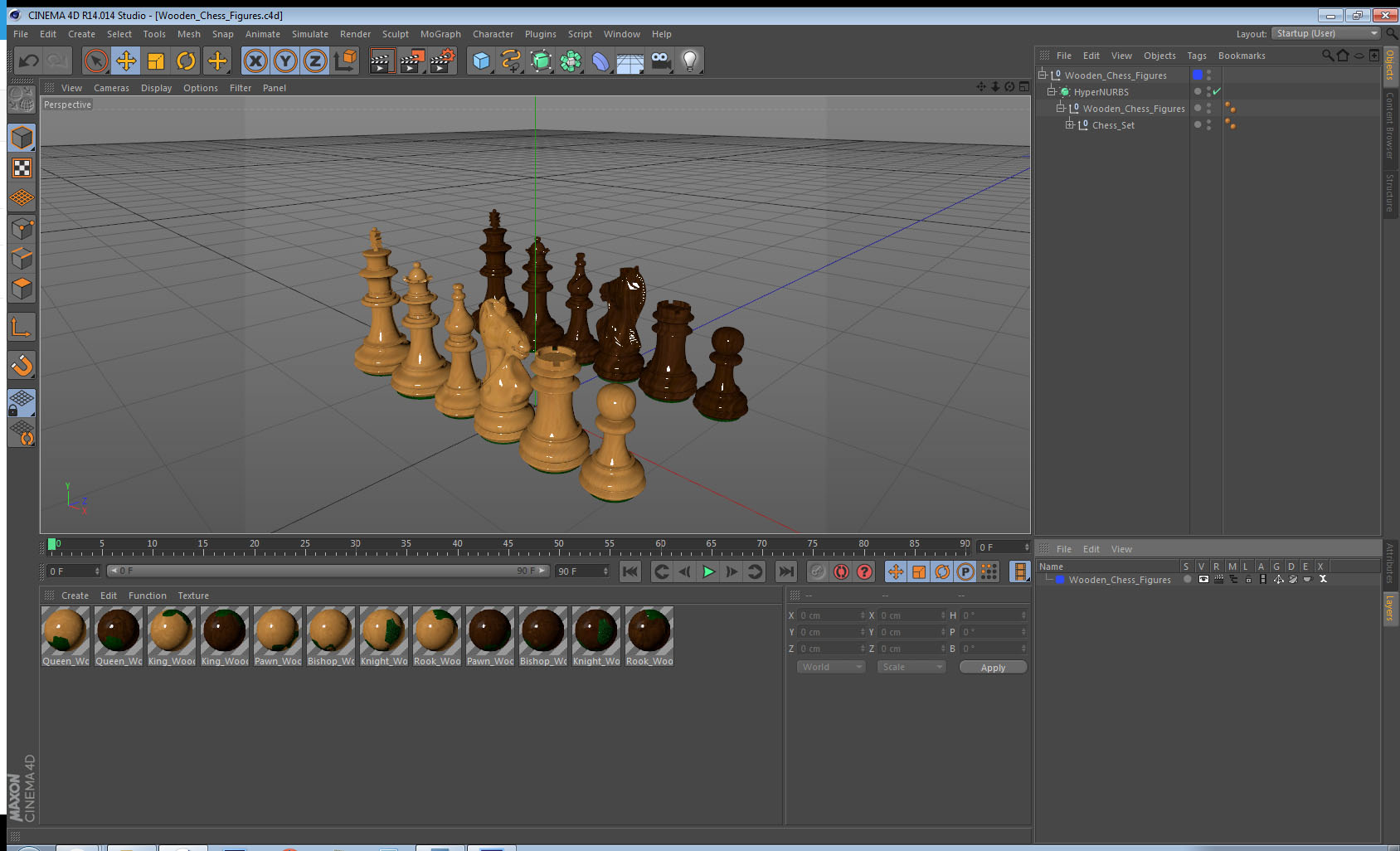 3D model Wooden Chess Figures